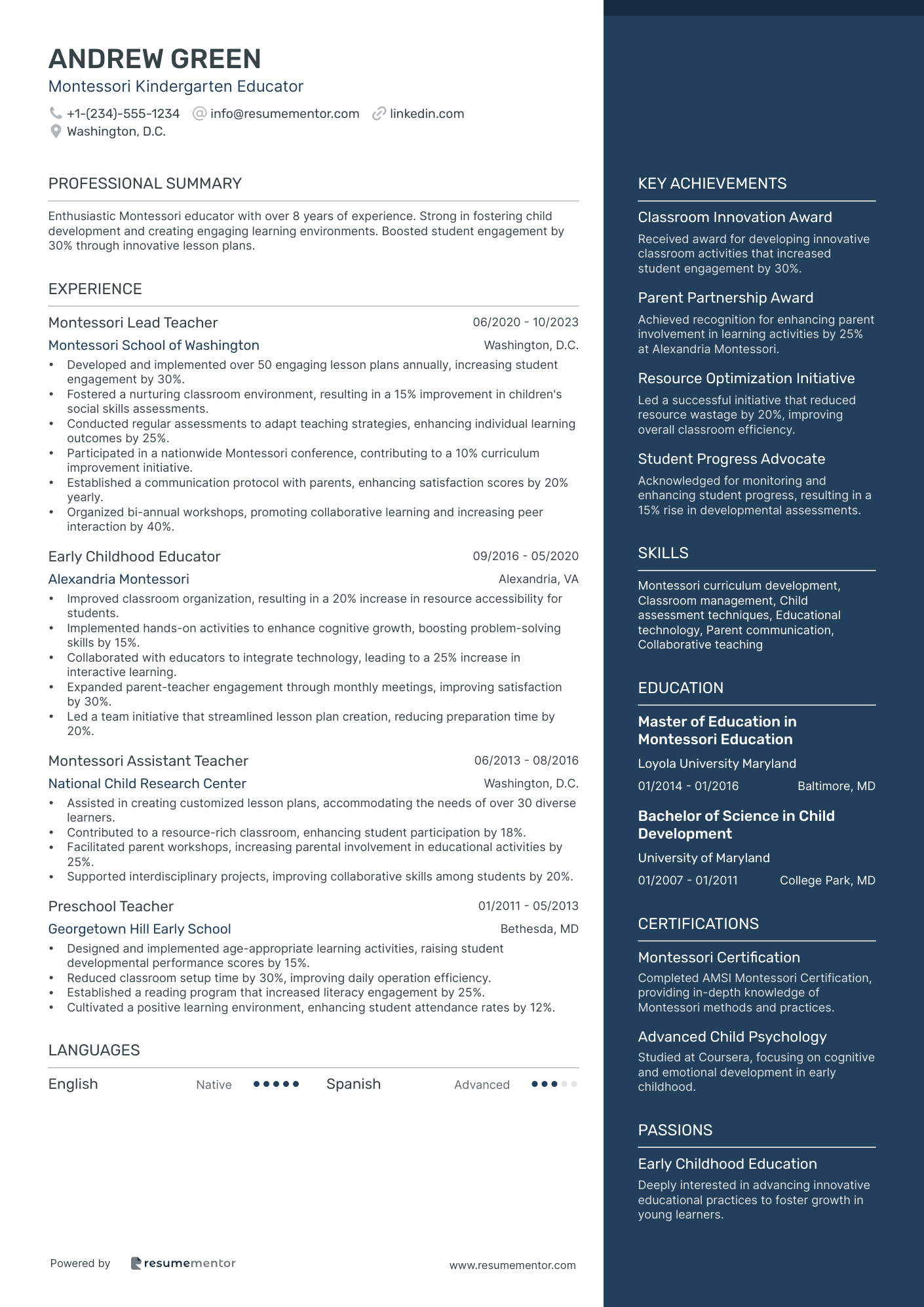 Montessori Kindergarten Educator