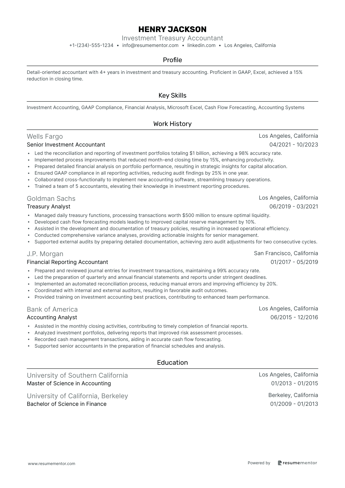 Investment Treasury Accountant