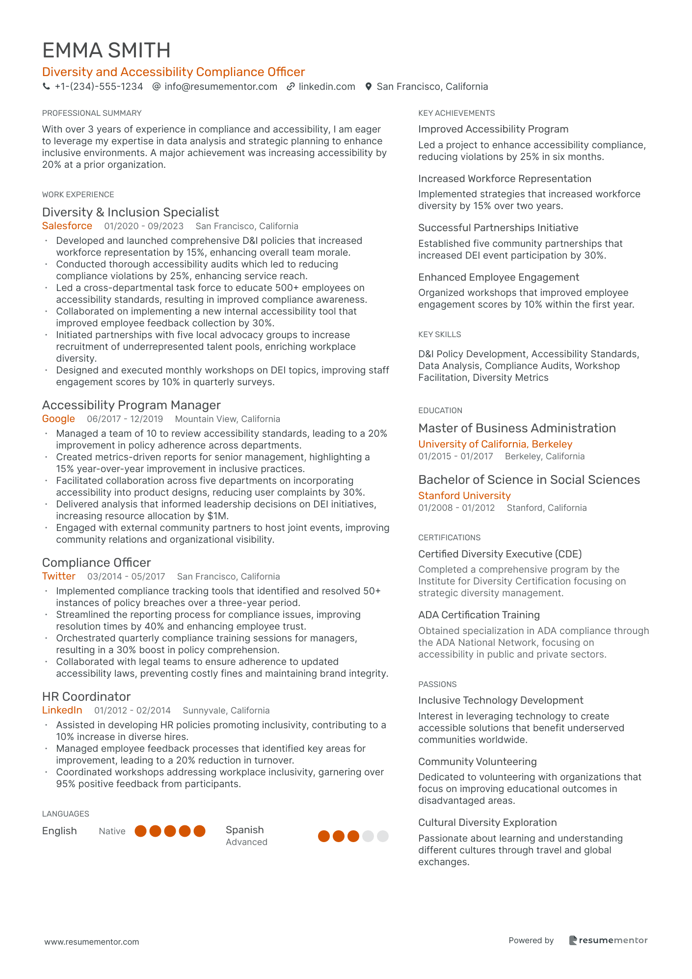 Diversity and Accessibility Compliance Officer