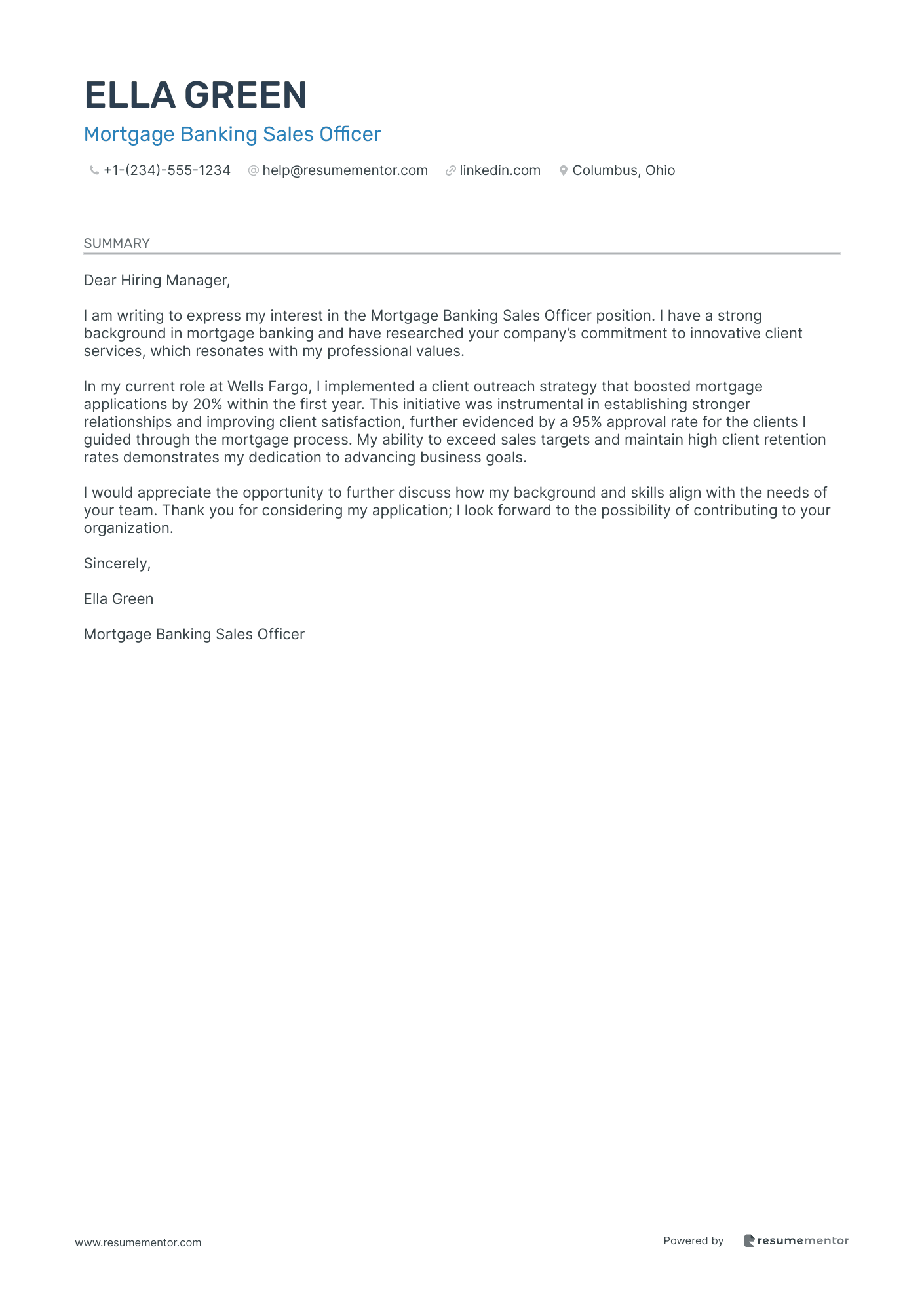 Mortgage Banking Sales Officer