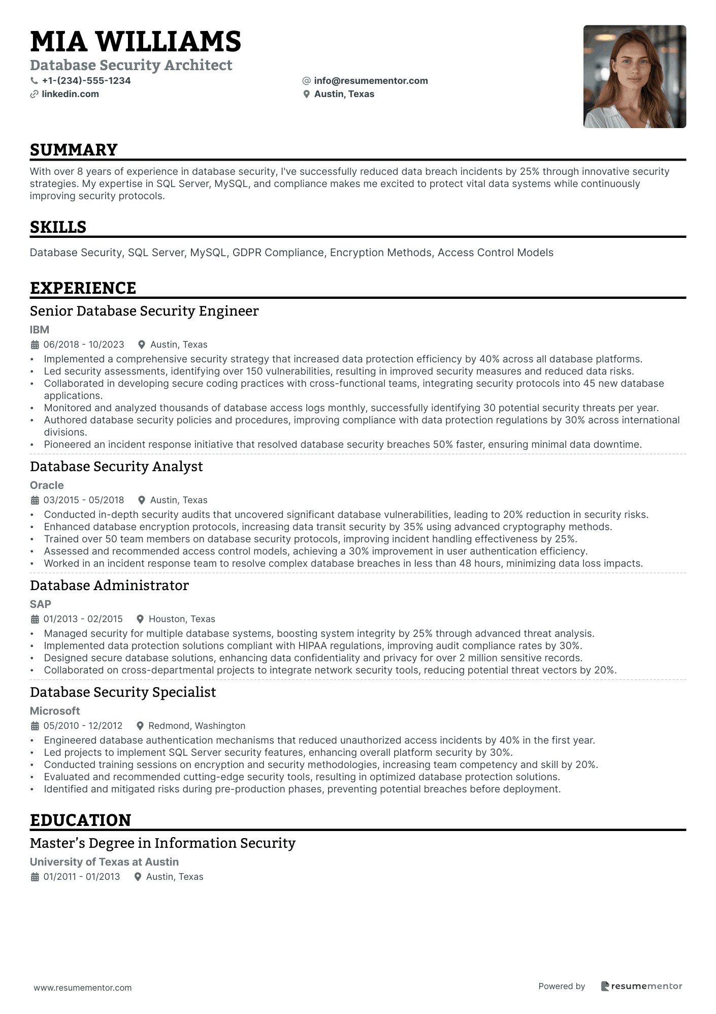 Database Security Architect