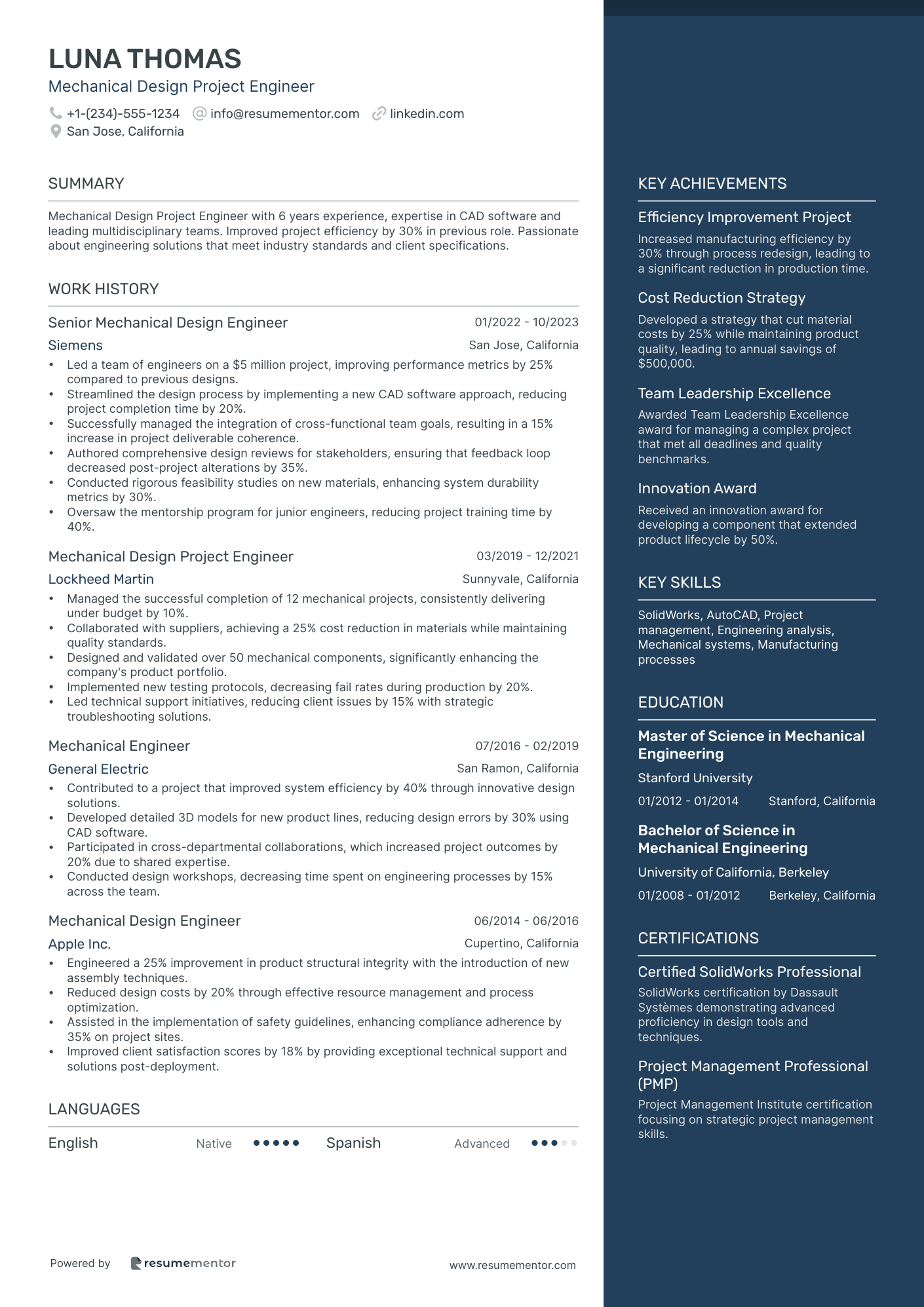 Mechanical Design Project Engineer