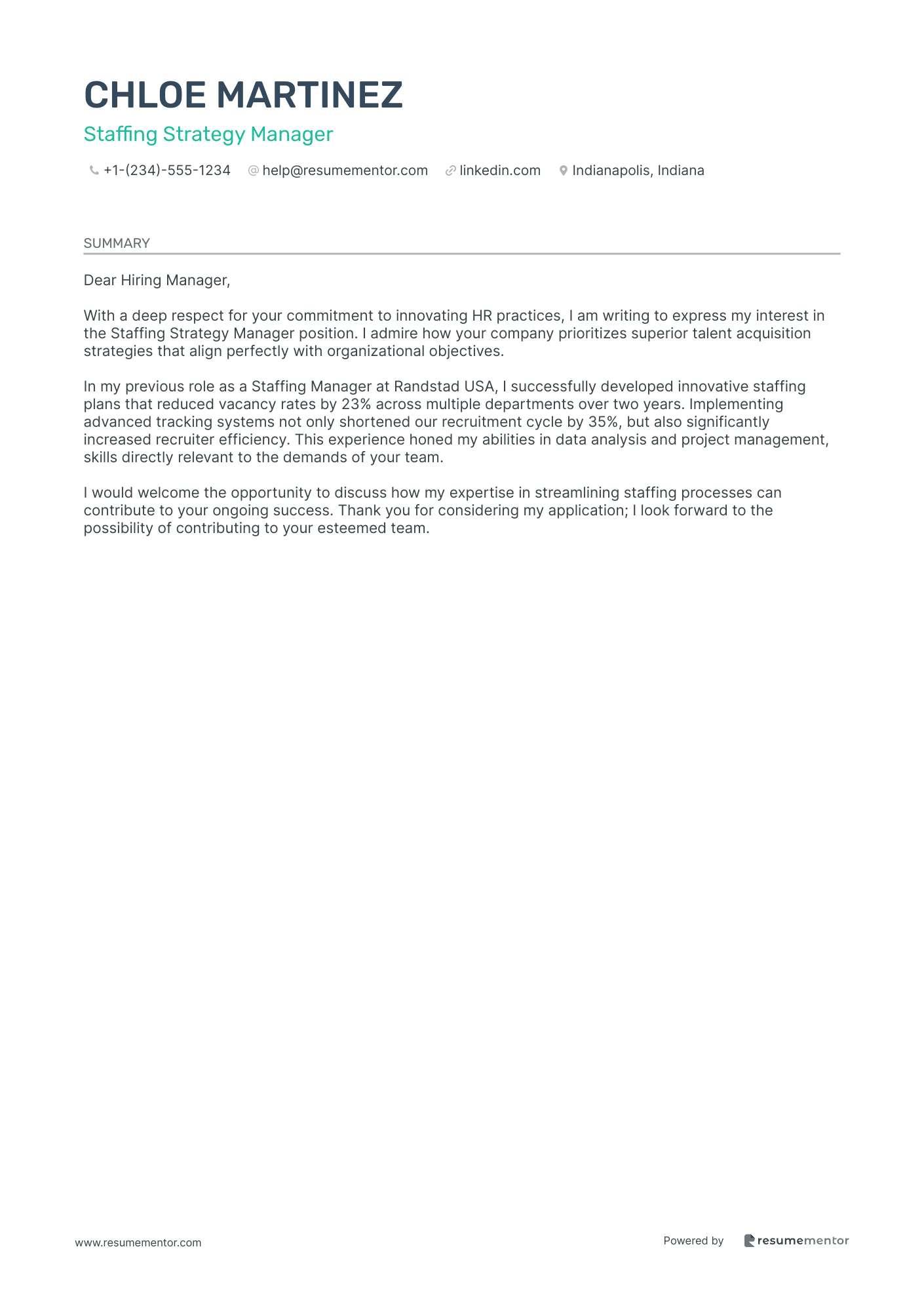 Staffing Strategy Manager