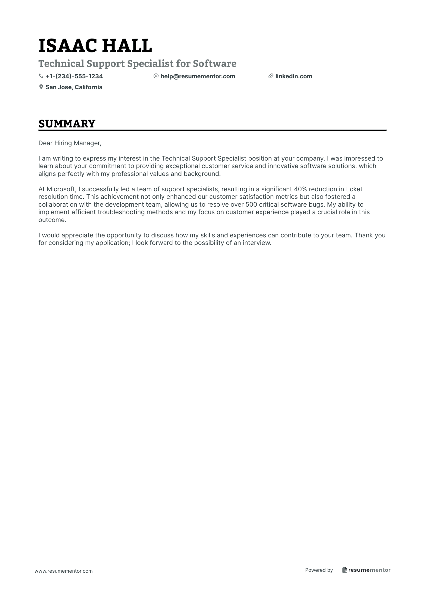 Technical Support Specialist for Software