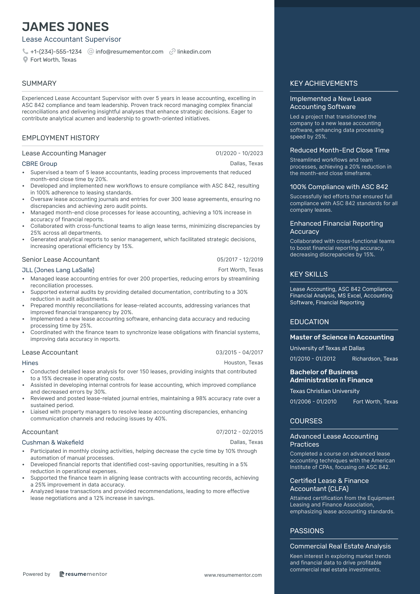 Lease Accountant Supervisor