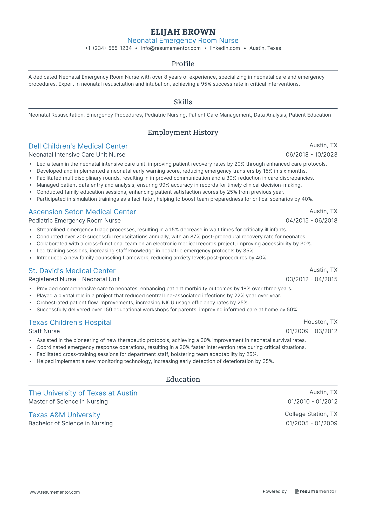 Neonatal Emergency Room Nurse