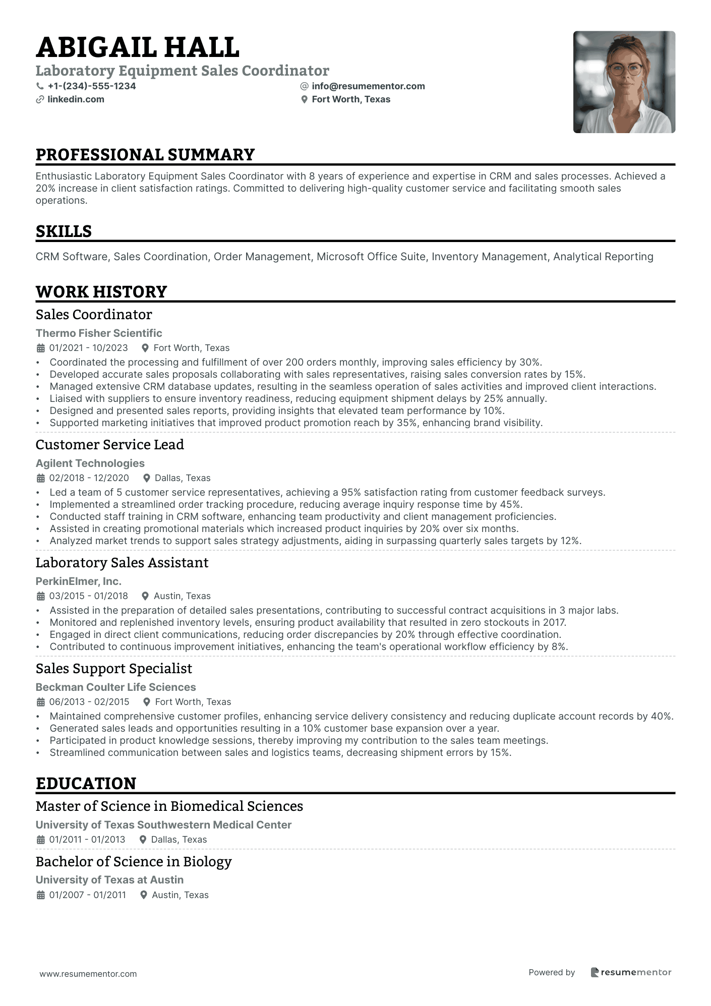 Laboratory Equipment Sales Coordinator
