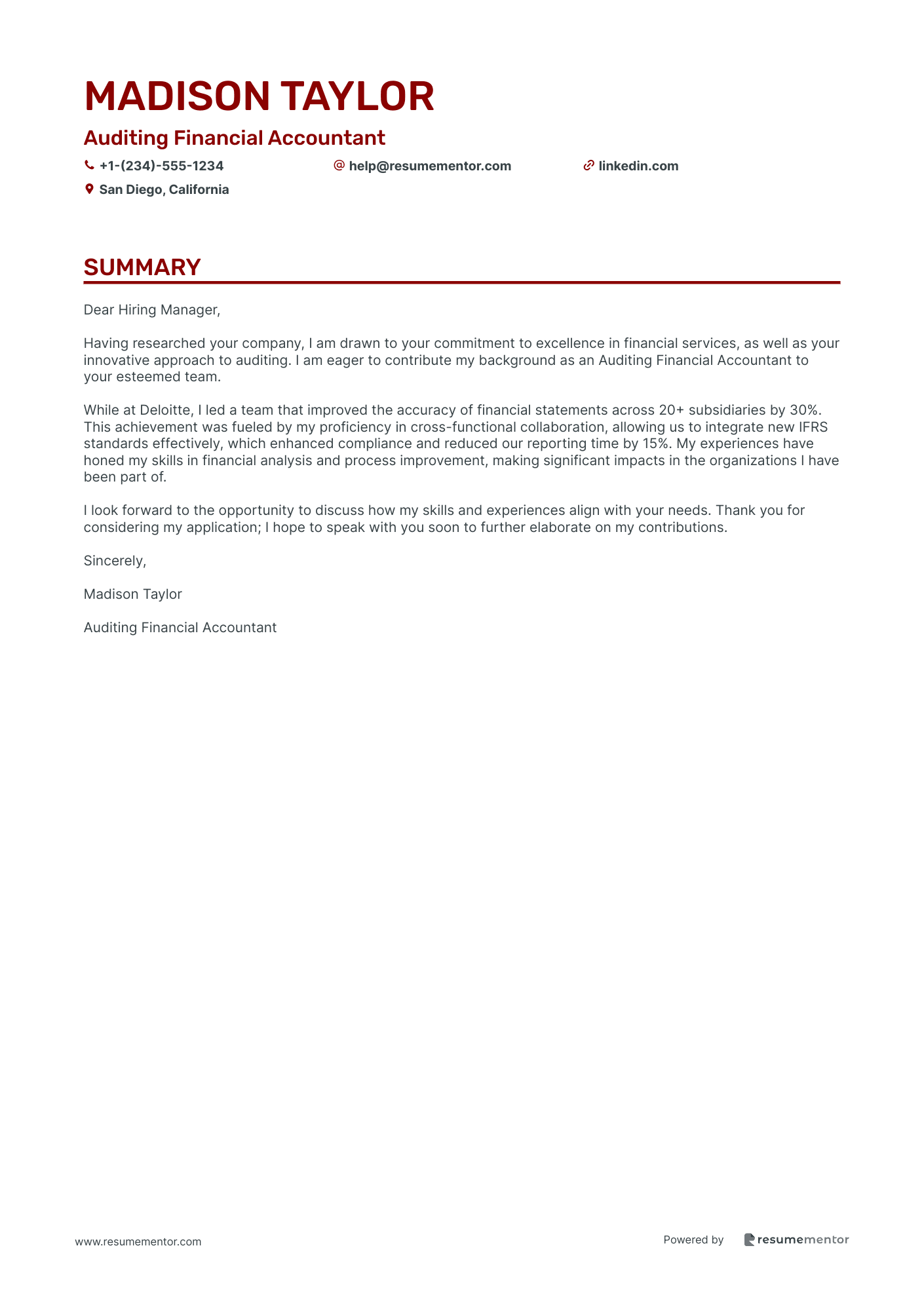 Auditing Financial Accountant