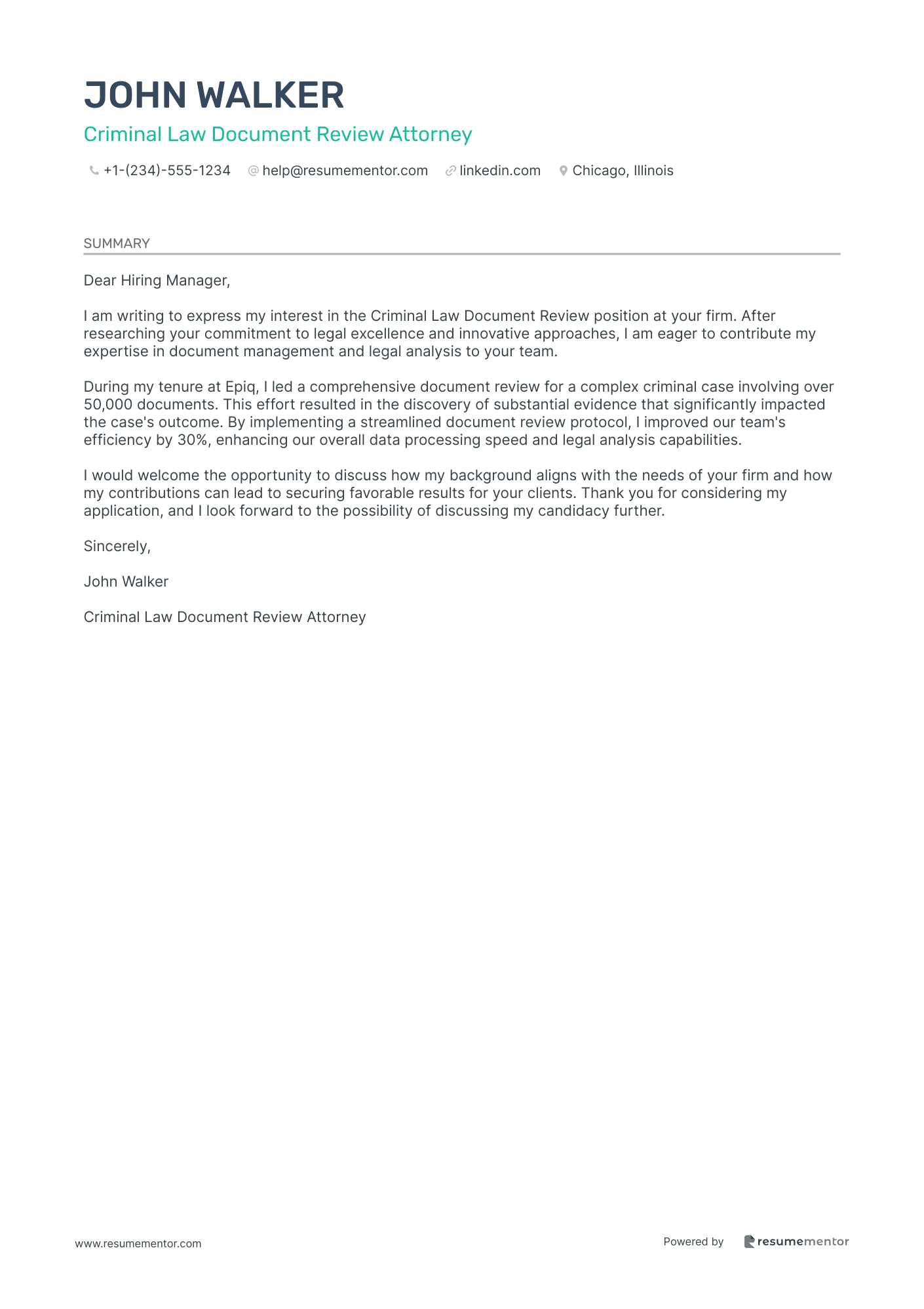 Criminal Law Document Review Attorney