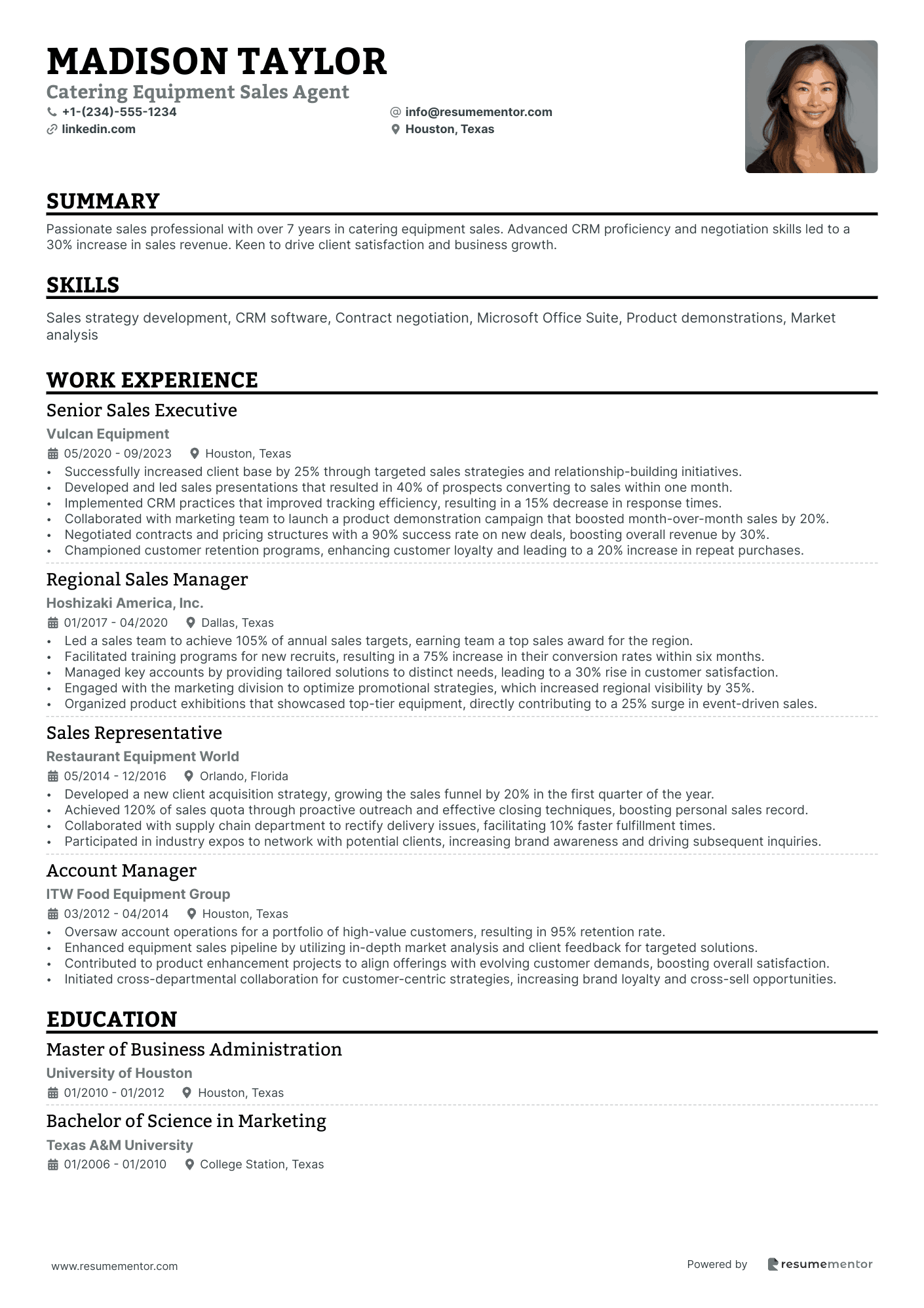 Catering Equipment Sales Agent