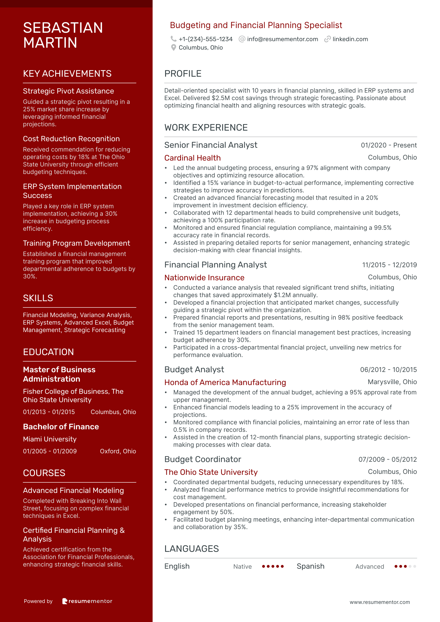 Budgeting and Financial Planning Specialist