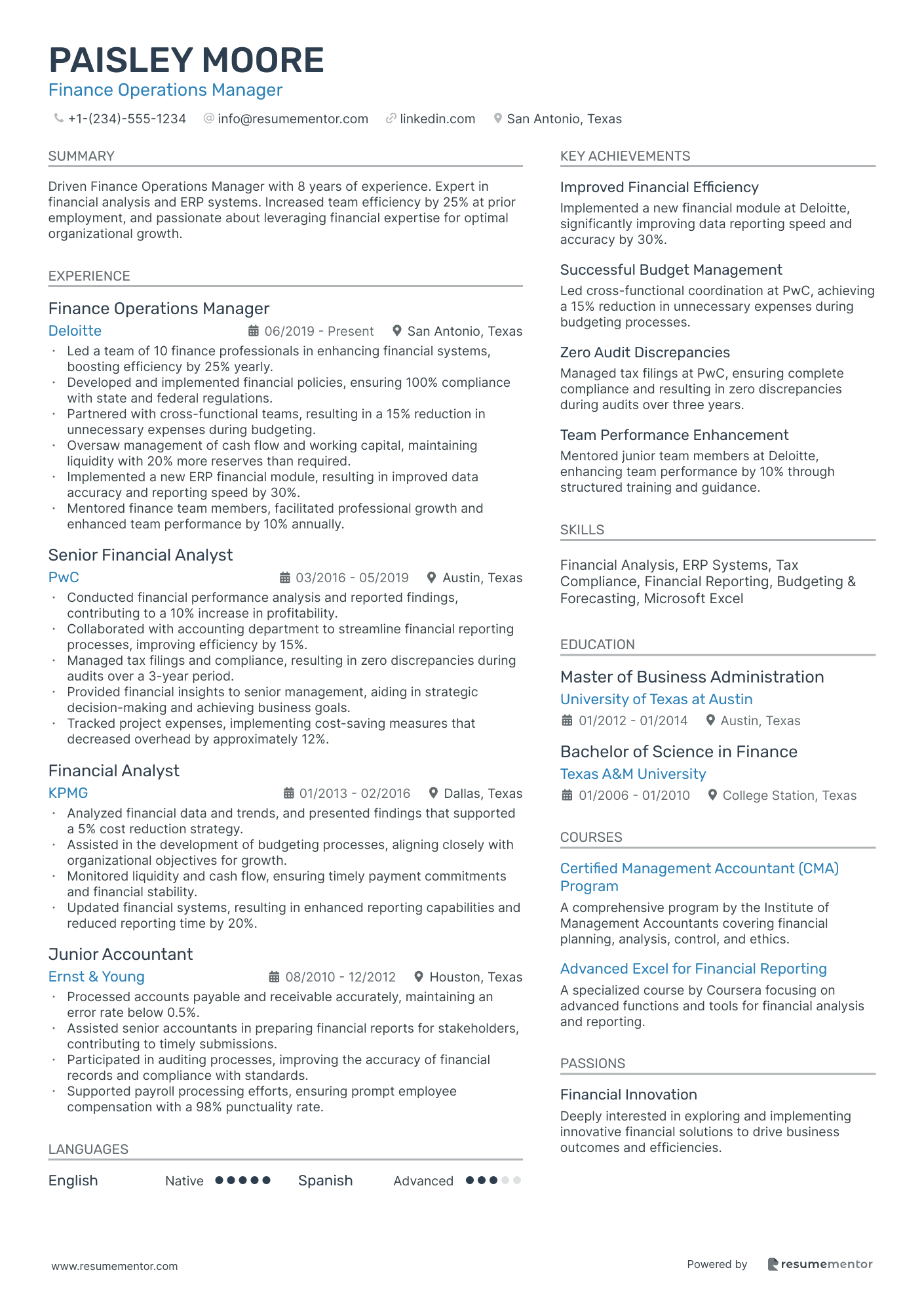 Finance Operations Manager