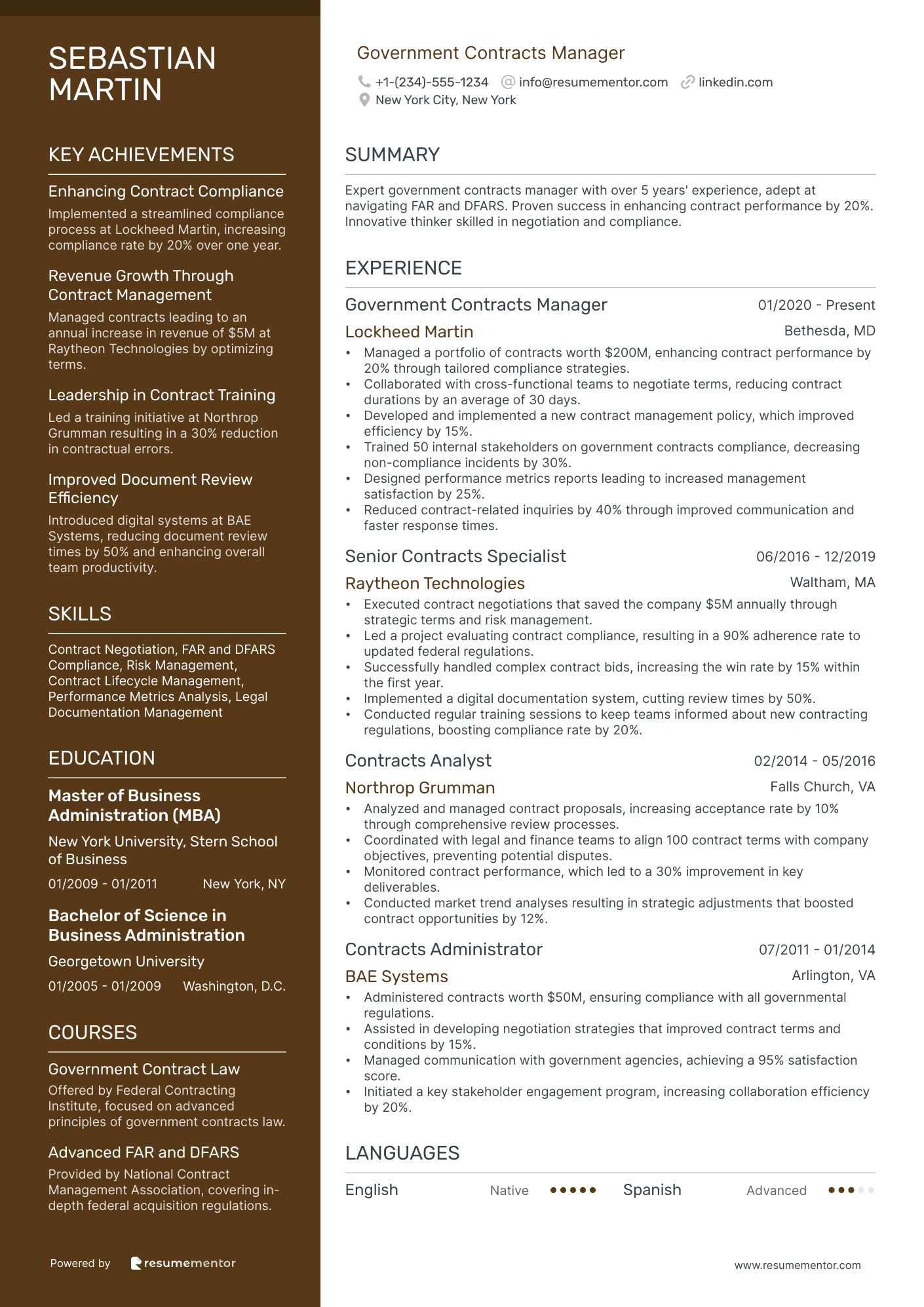 Government Contracts Manager