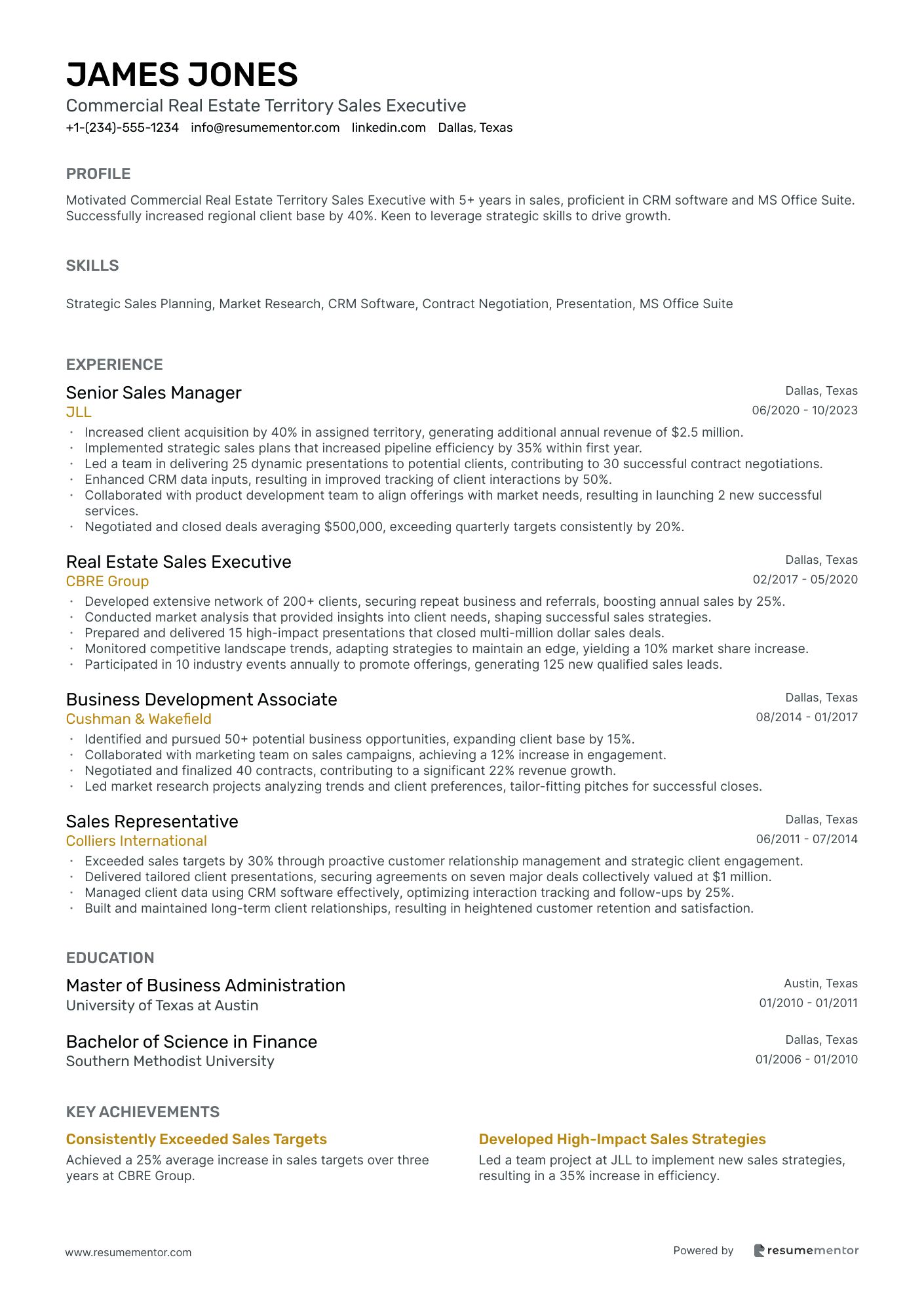 Commercial Real Estate Territory Sales Executive