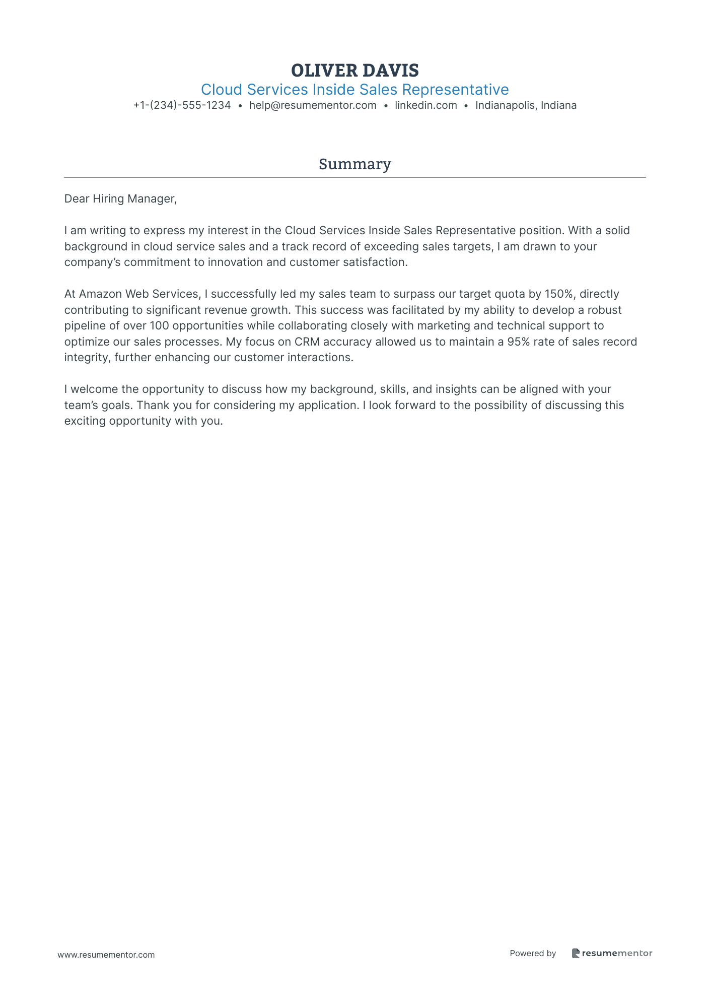 Cloud Services Inside Sales Representative