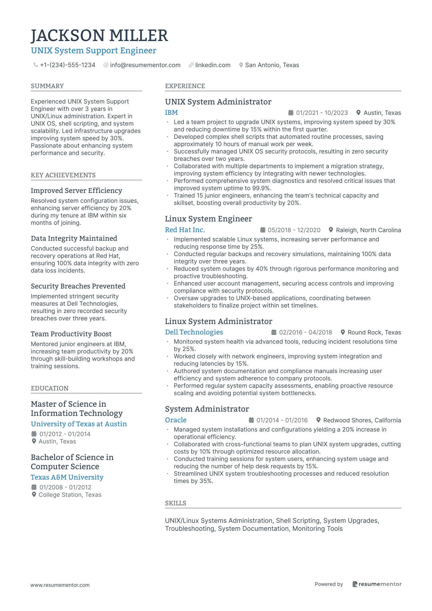 UNIX System Support Engineer