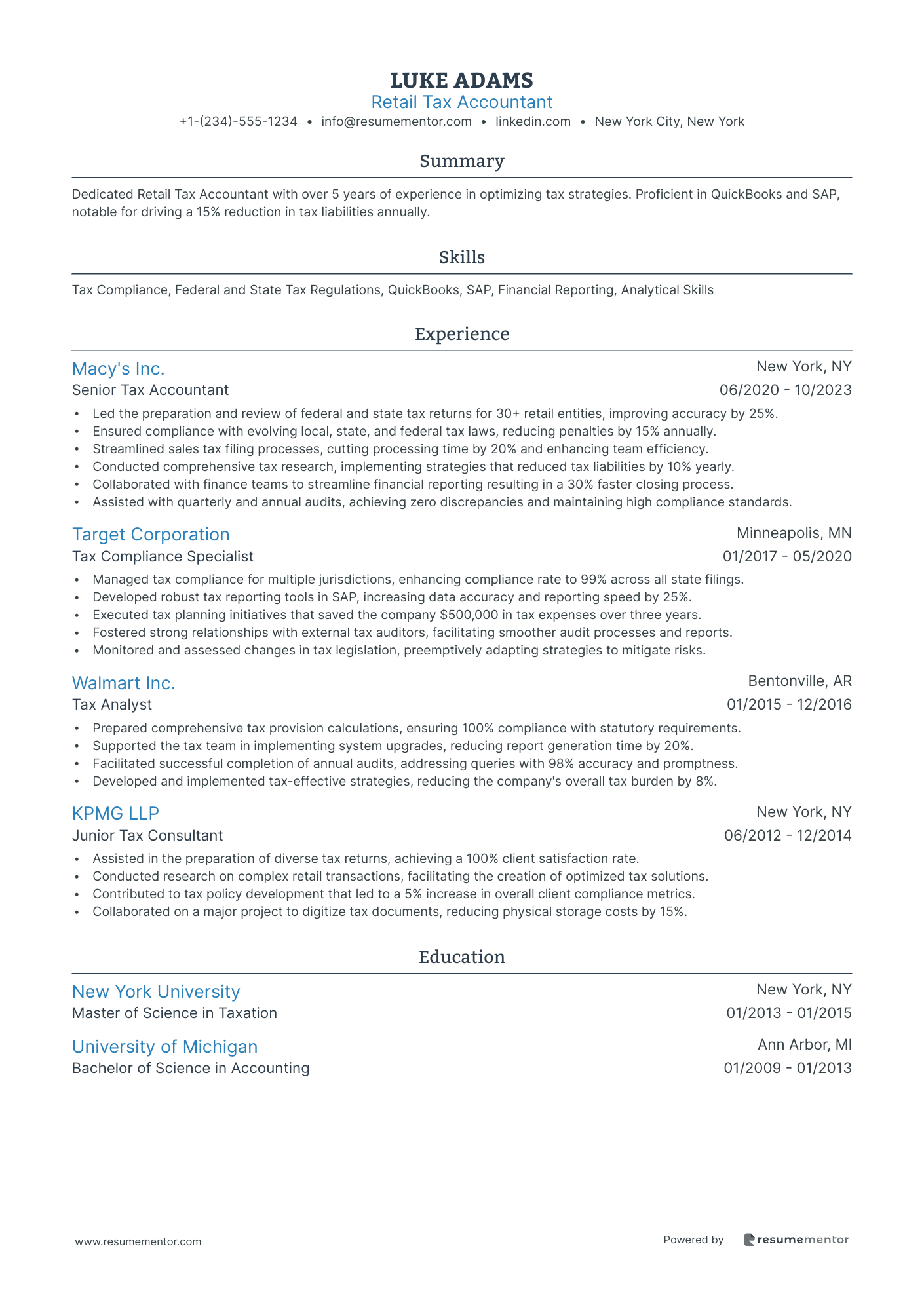 Retail Tax Accountant