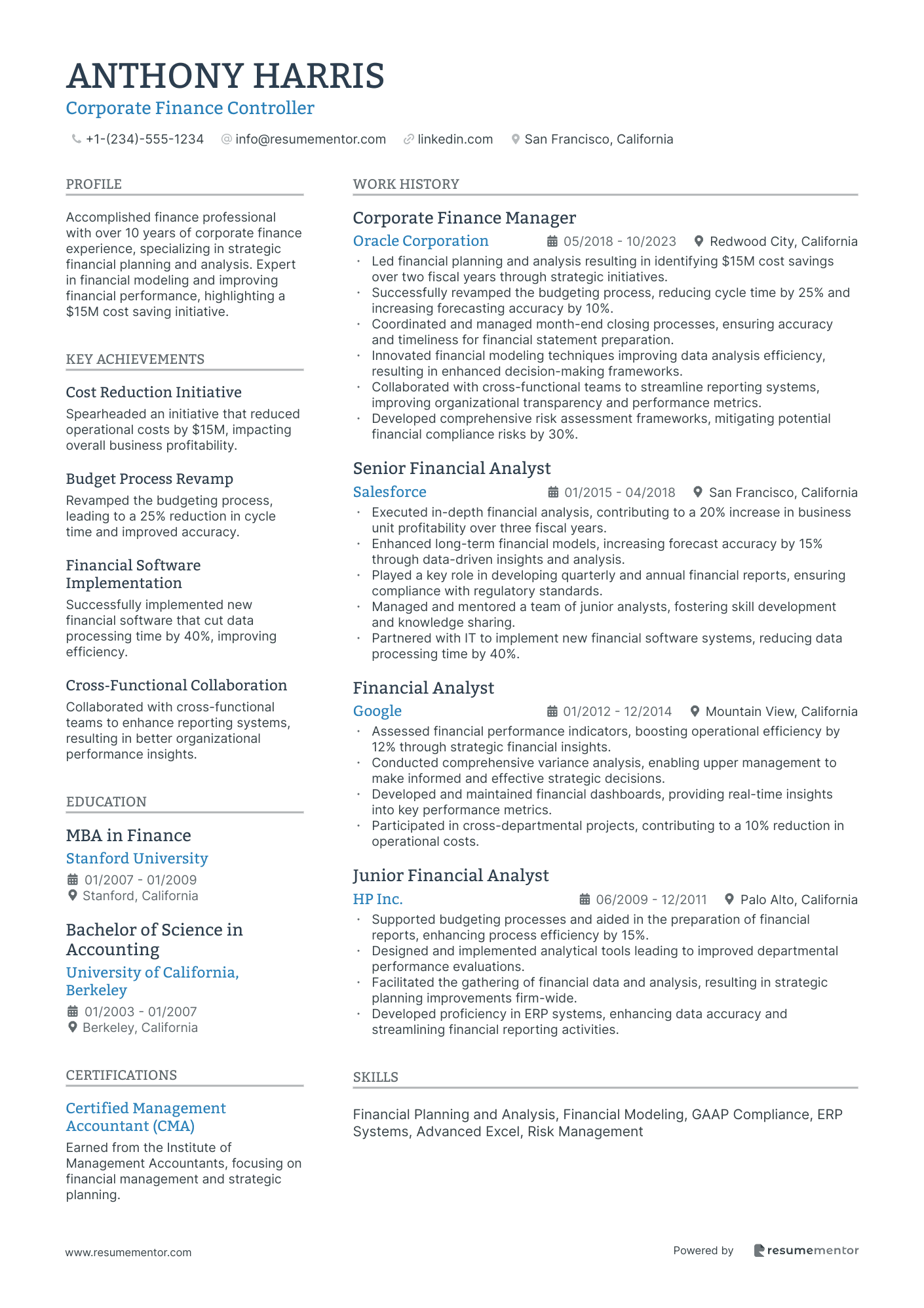 Corporate Finance Controller