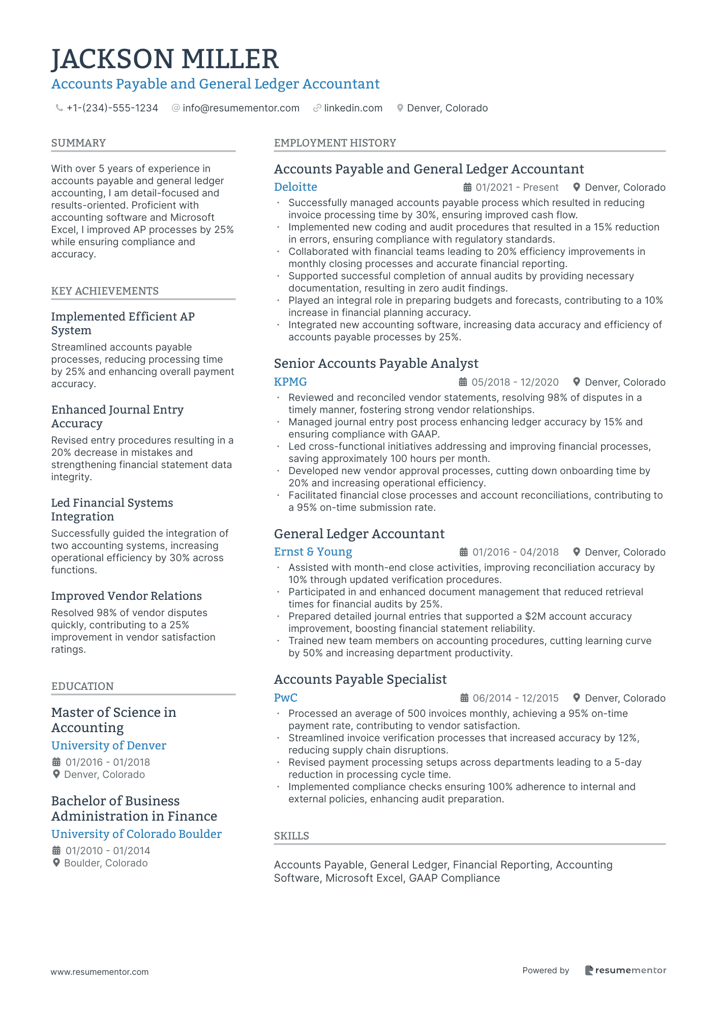 Accounts Payable and General Ledger Accountant