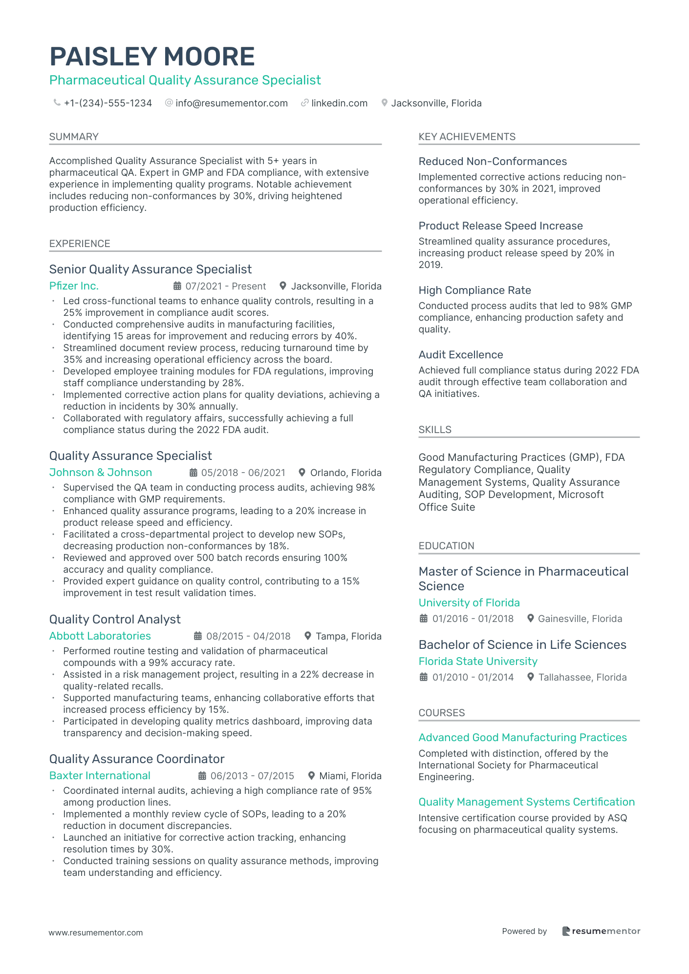 Pharmaceutical Quality Assurance Specialist