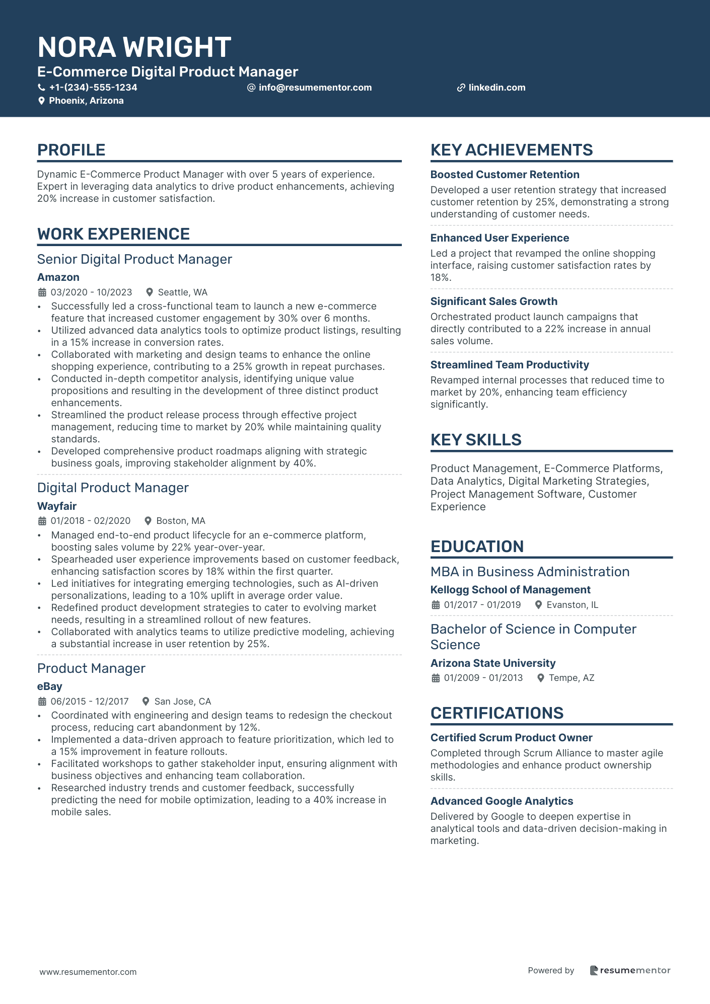 E Commerce Digital Product Manager