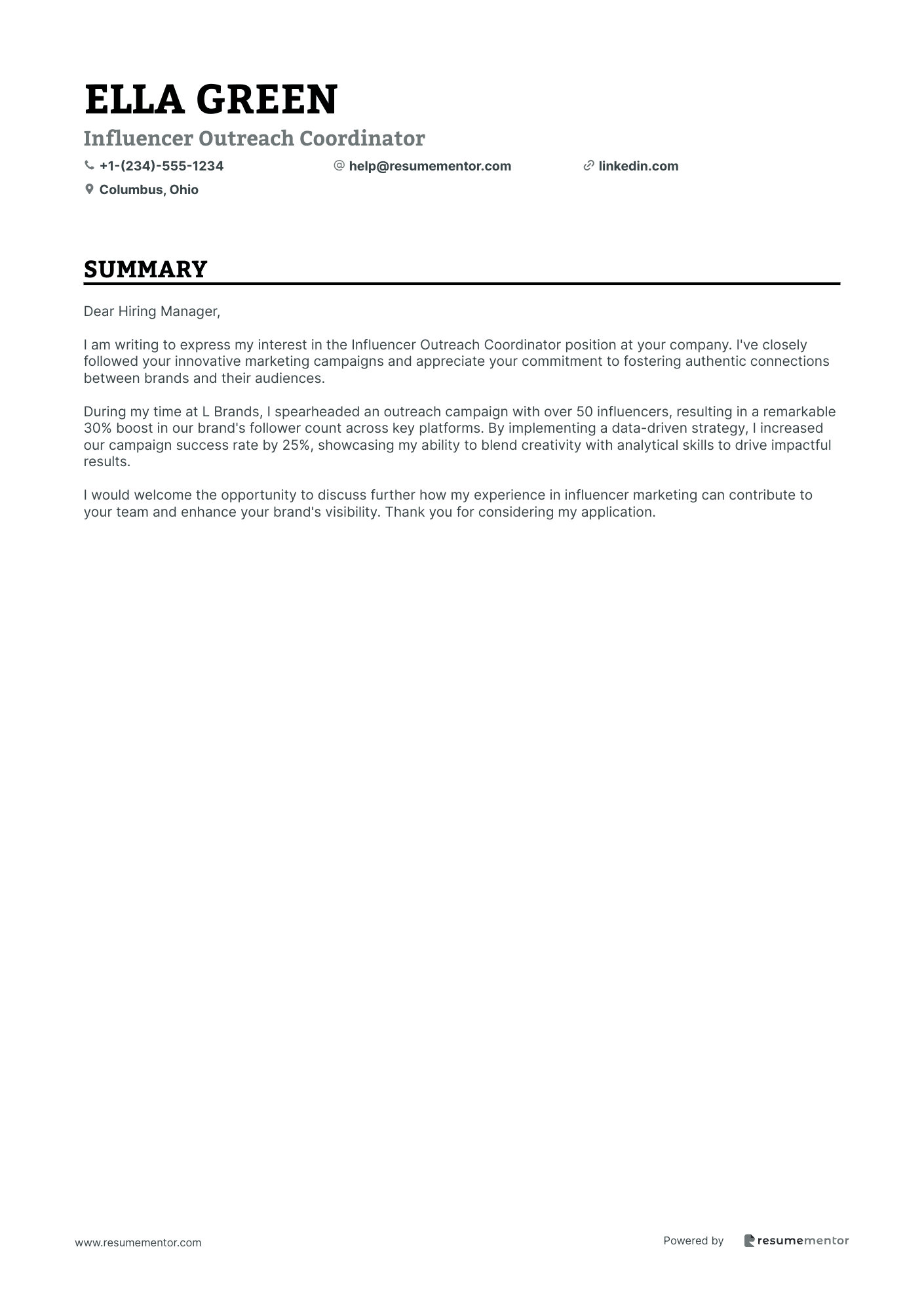 Influencer Outreach Coordinator
