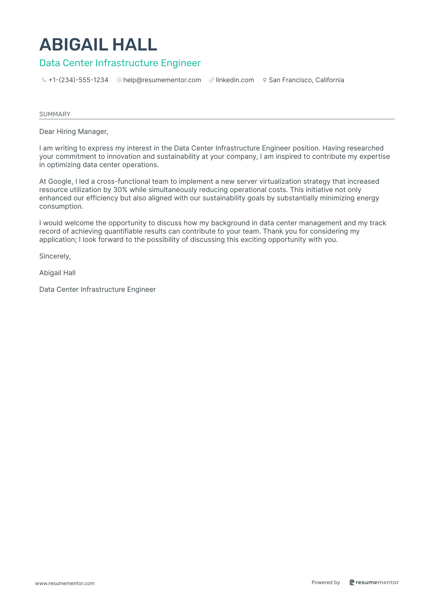 Data Center Infrastructure Engineer