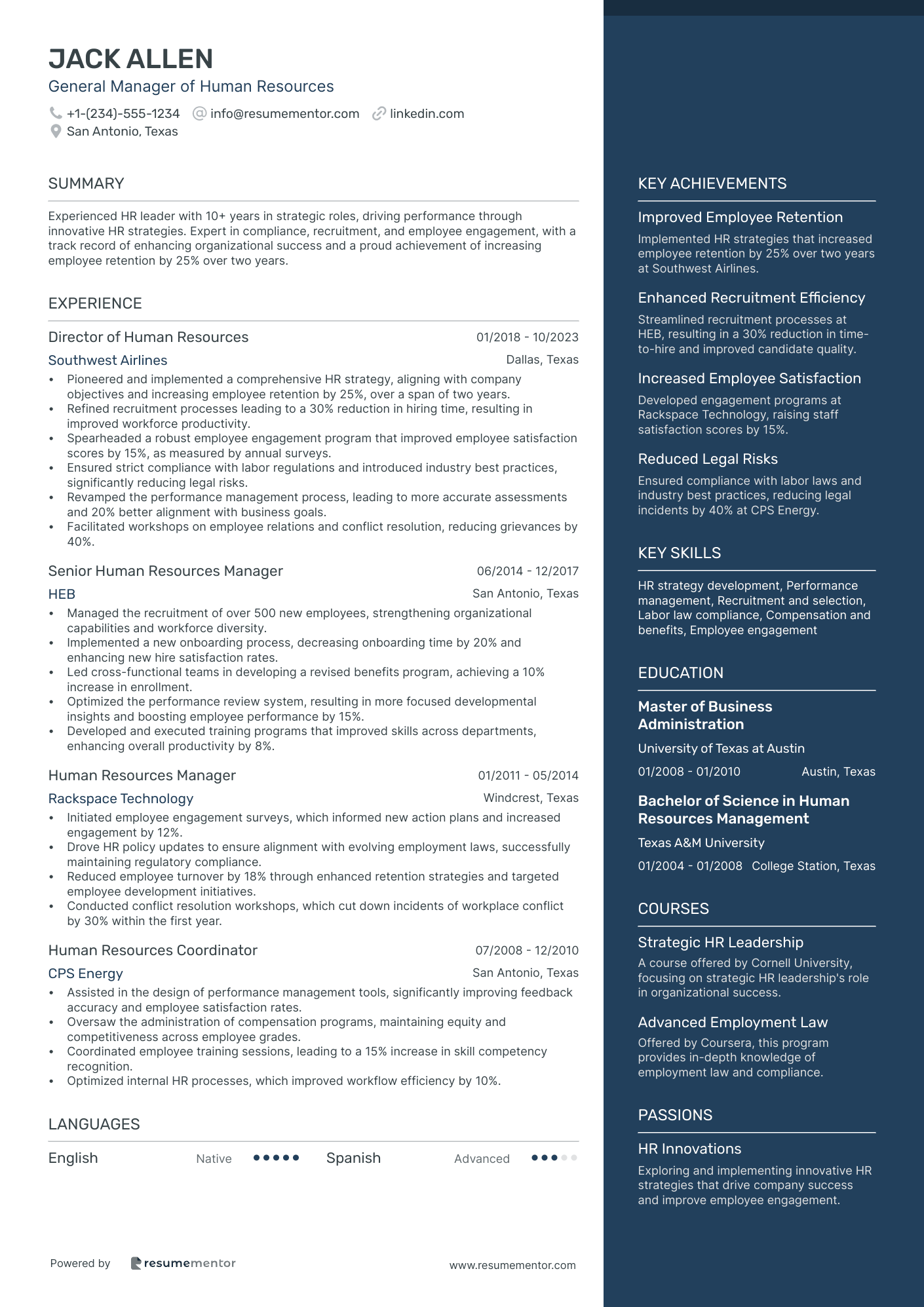 General Manager of Human Resources
