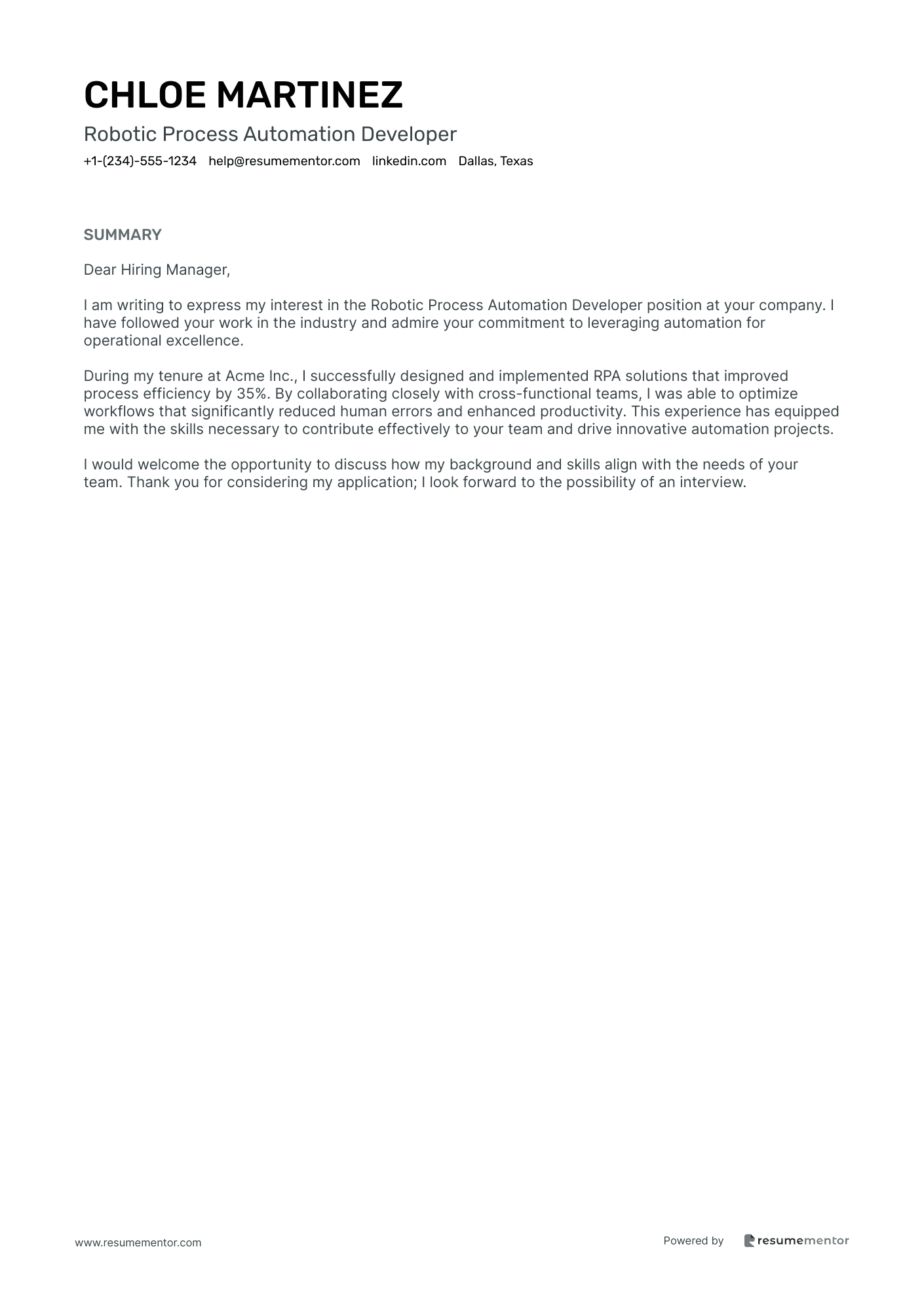 Robotic Process Automation Developer