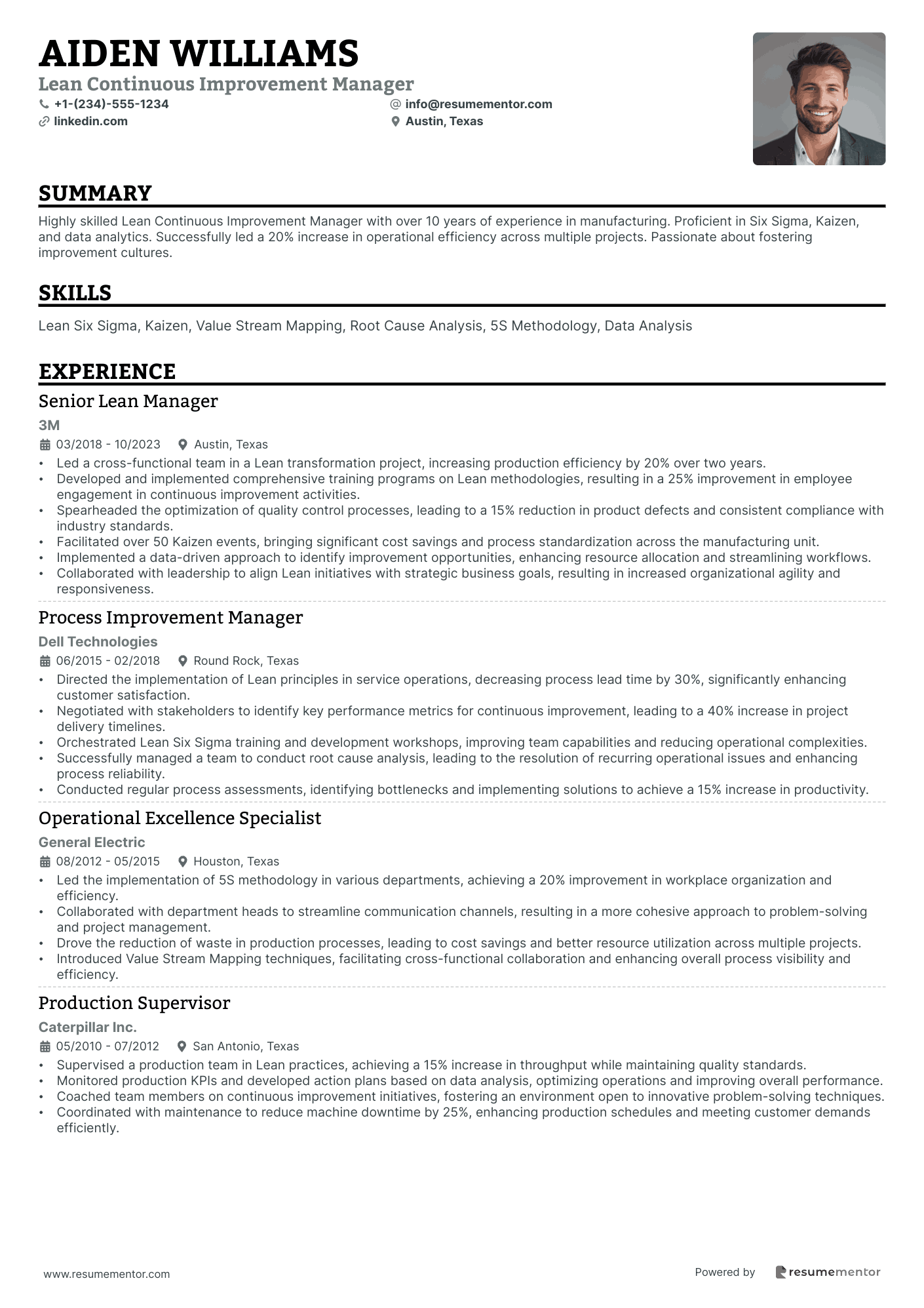 Lean Continuous Improvement Manager
