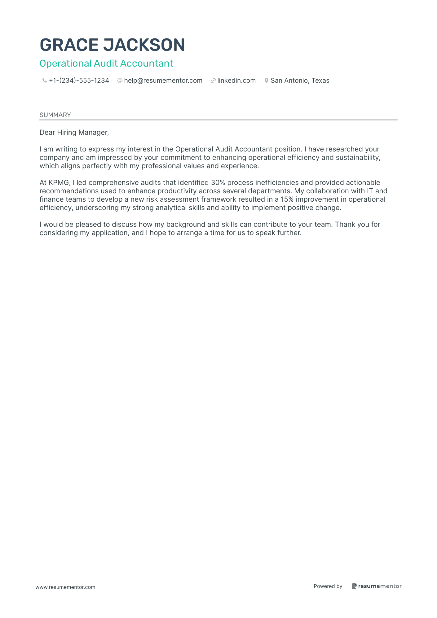 Operational Audit Accountant