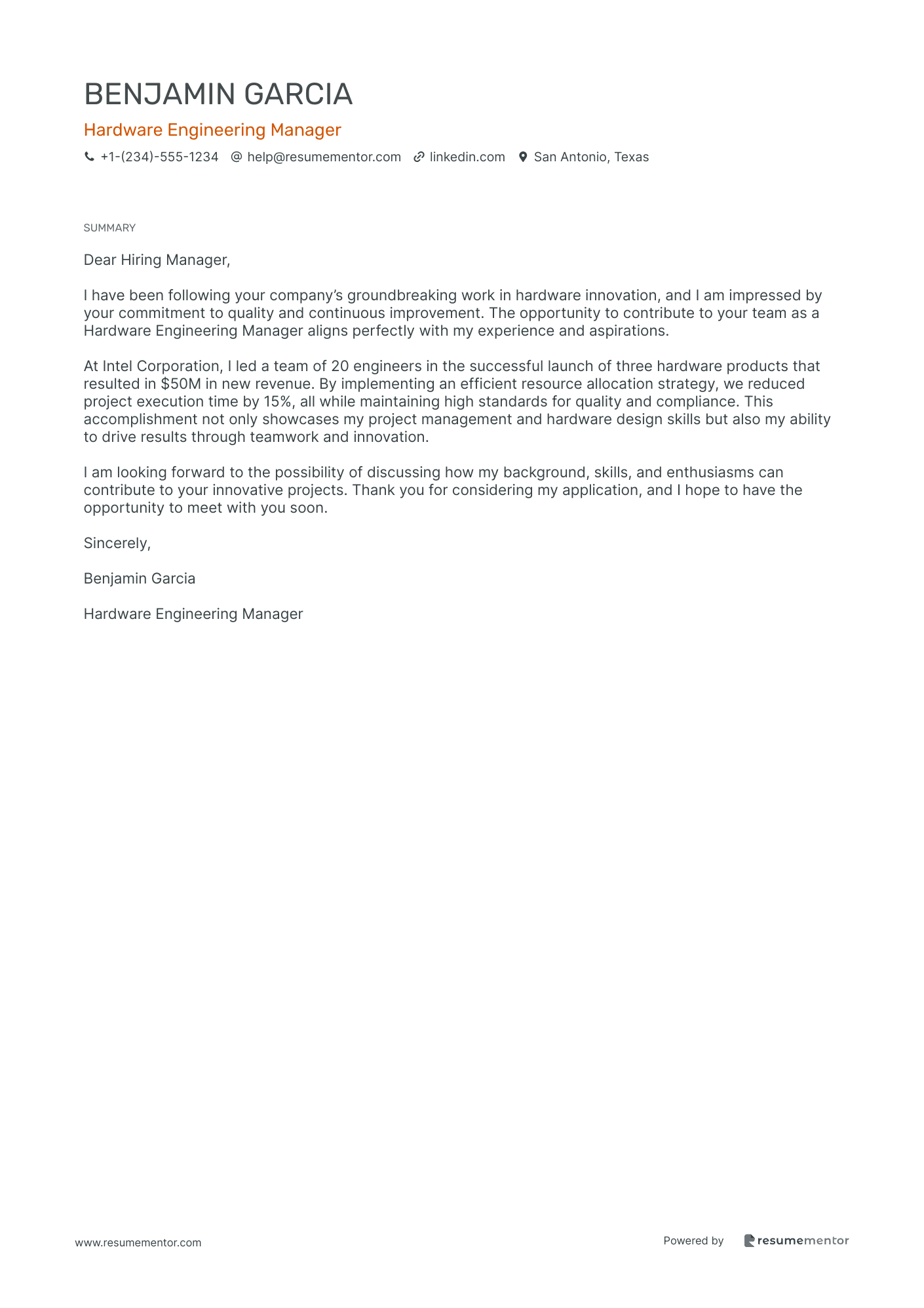 Hardware Engineering Manager