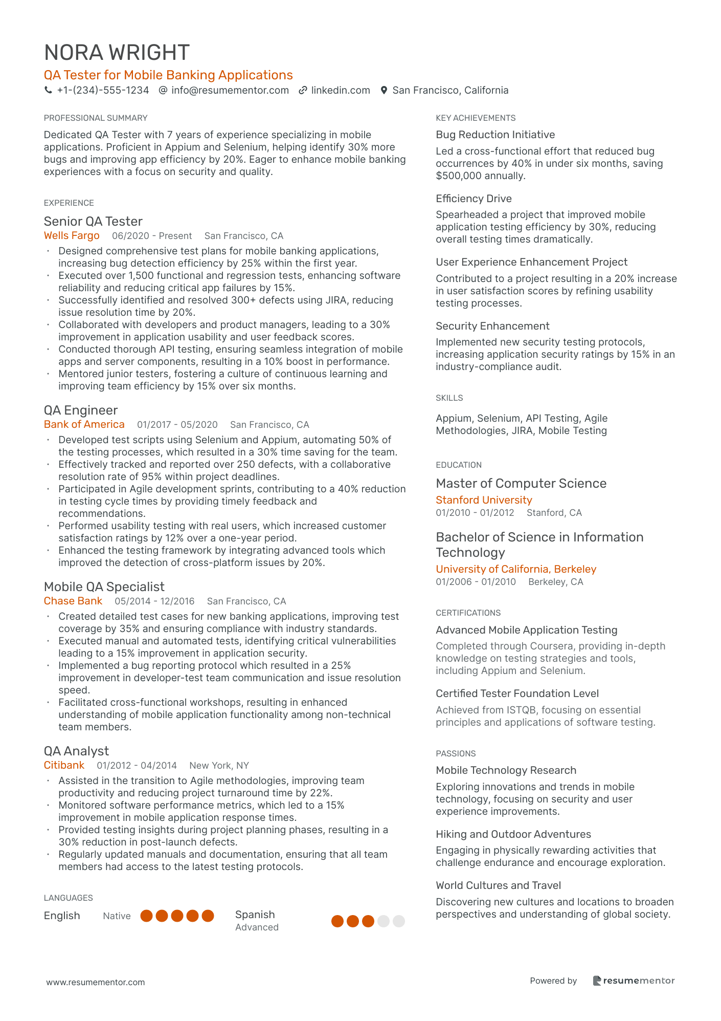 QA Tester for Mobile Banking Applications