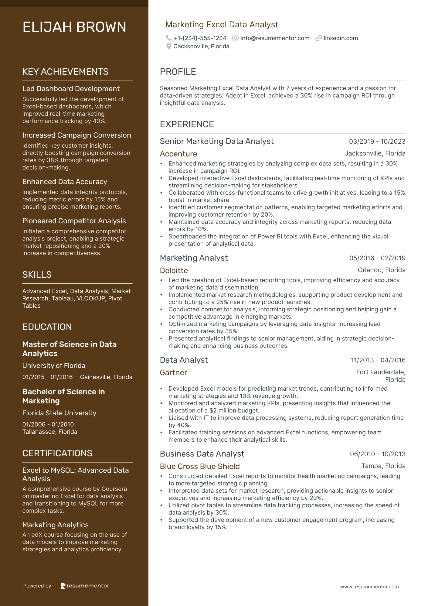 Marketing Excel Data Analyst