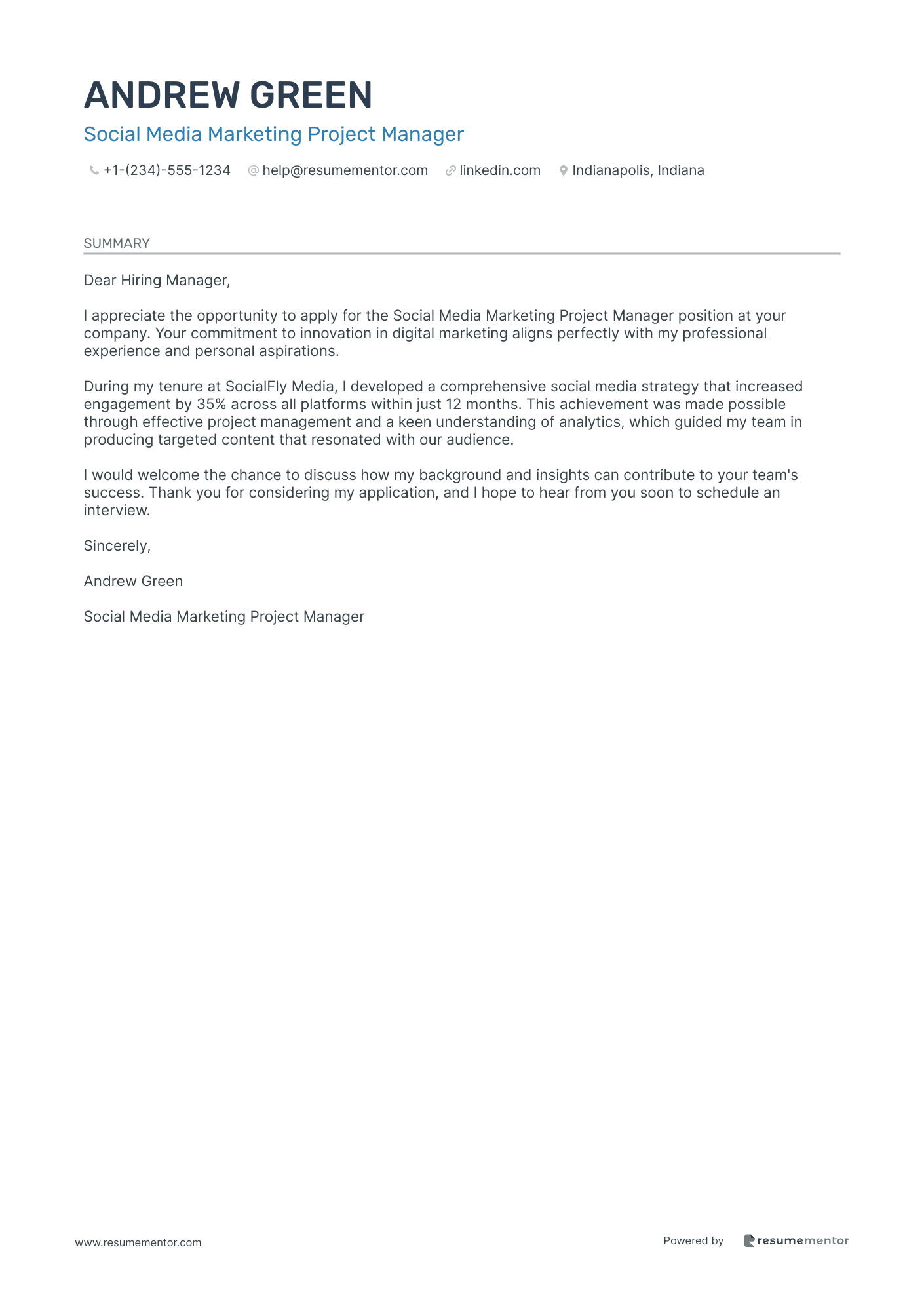 Social Media Marketing Project Manager