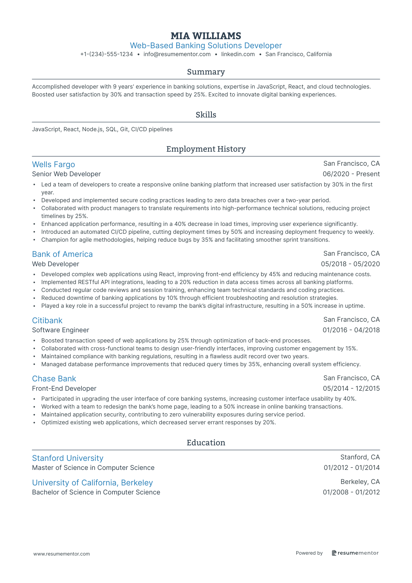 Web Based Banking Solutions Developer