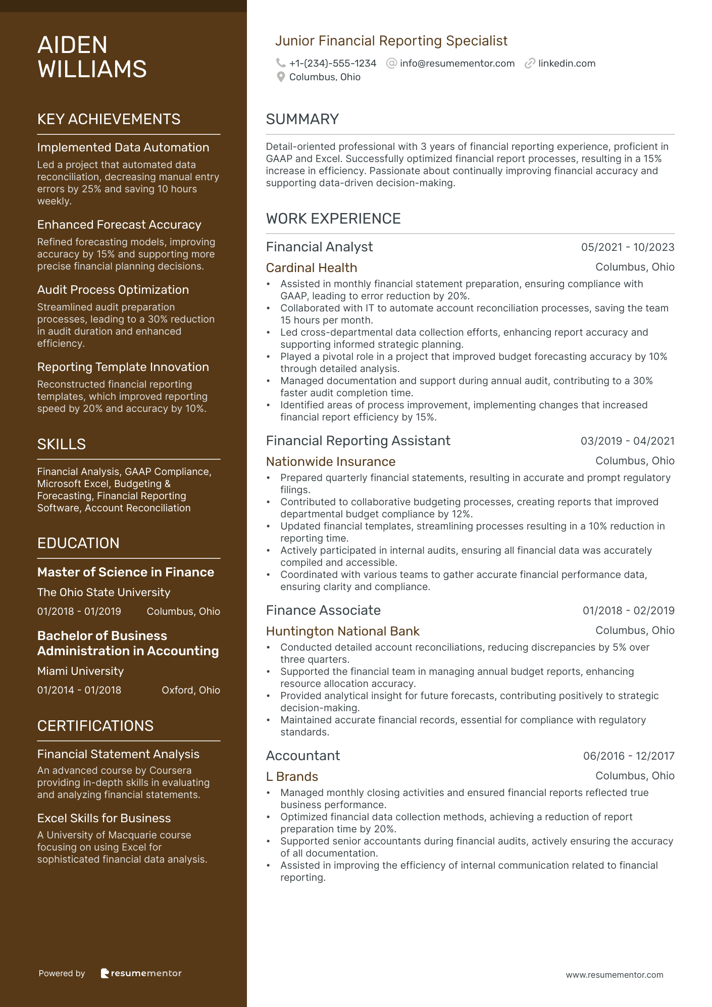 Junior Financial Reporting Specialist