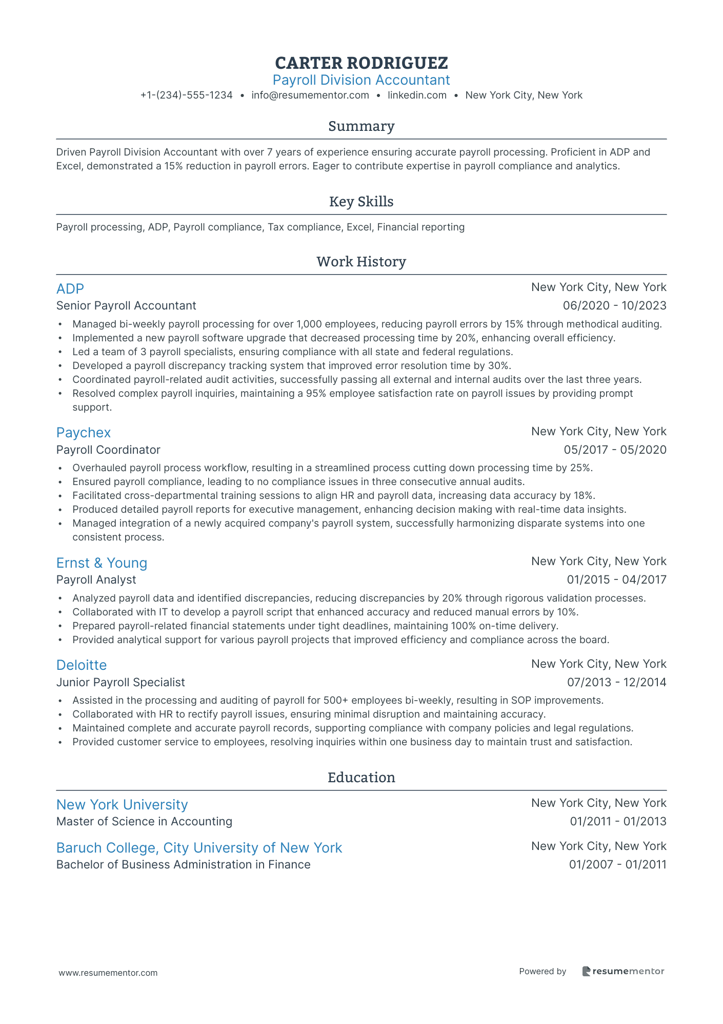 Payroll Division Accountant
