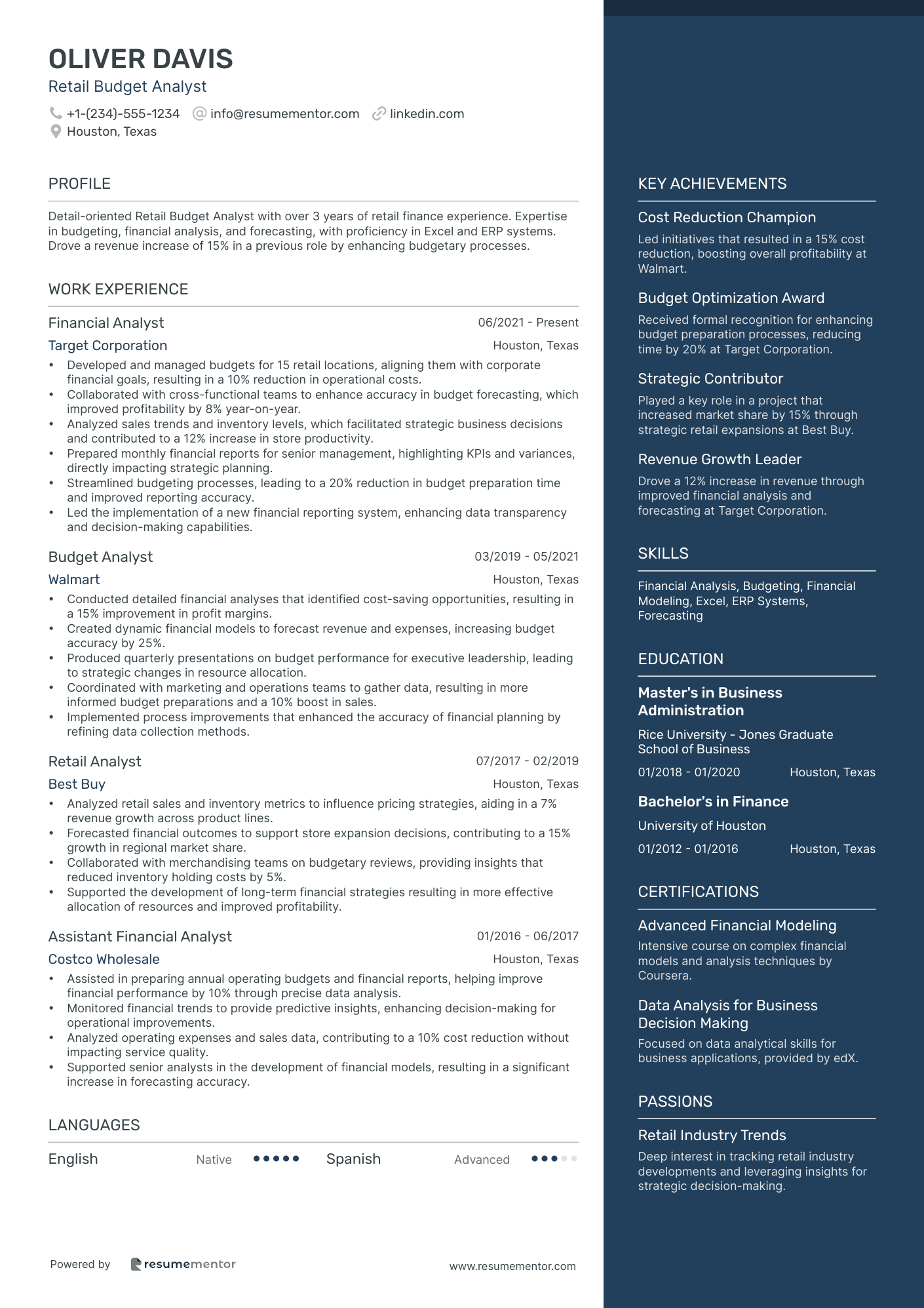Retail Budget Analyst