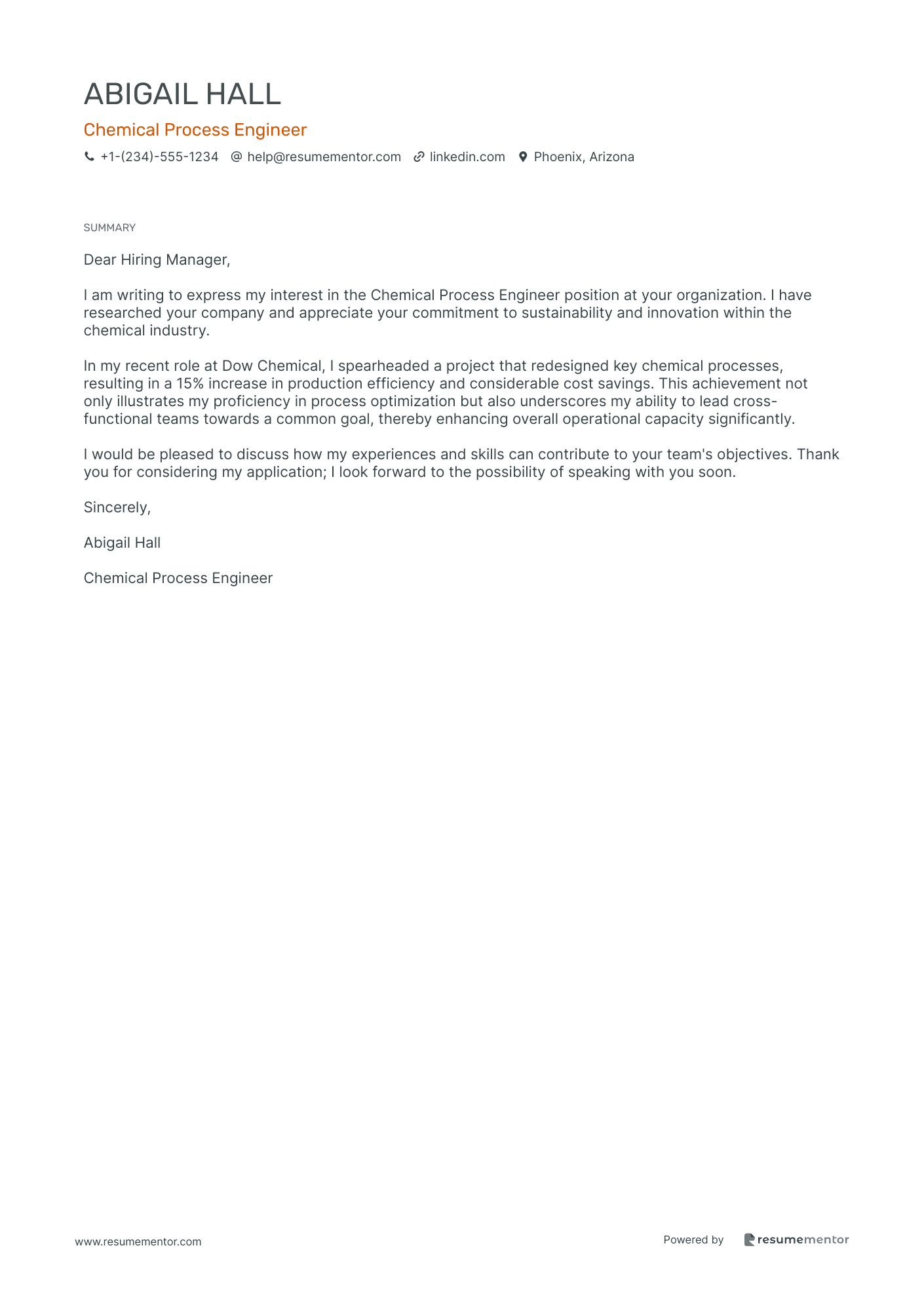 Chemical Process Engineer