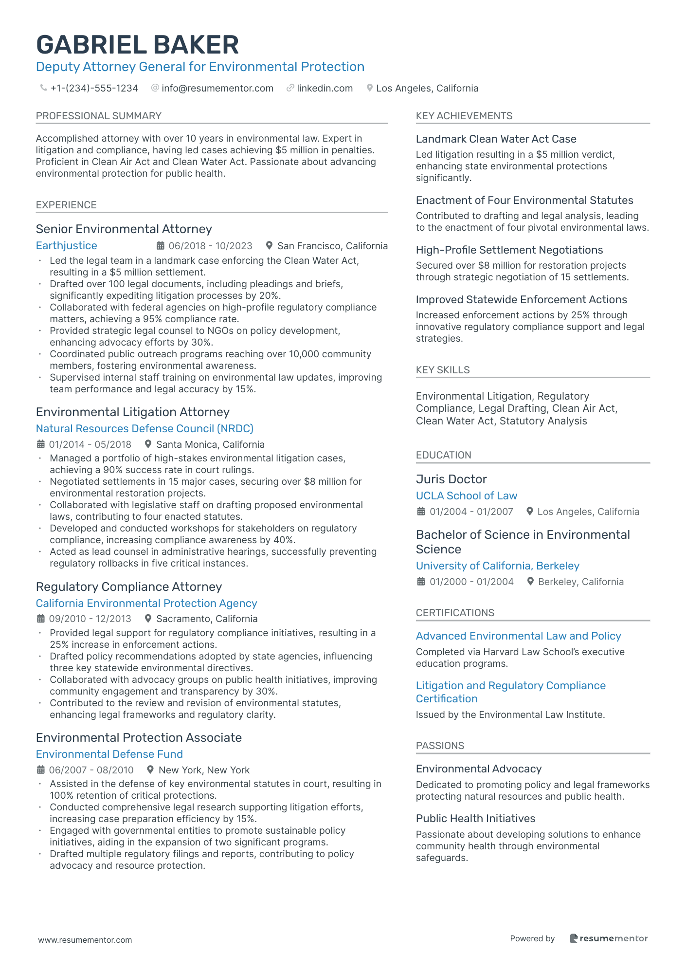 Deputy Attorney General for Environmental Protection