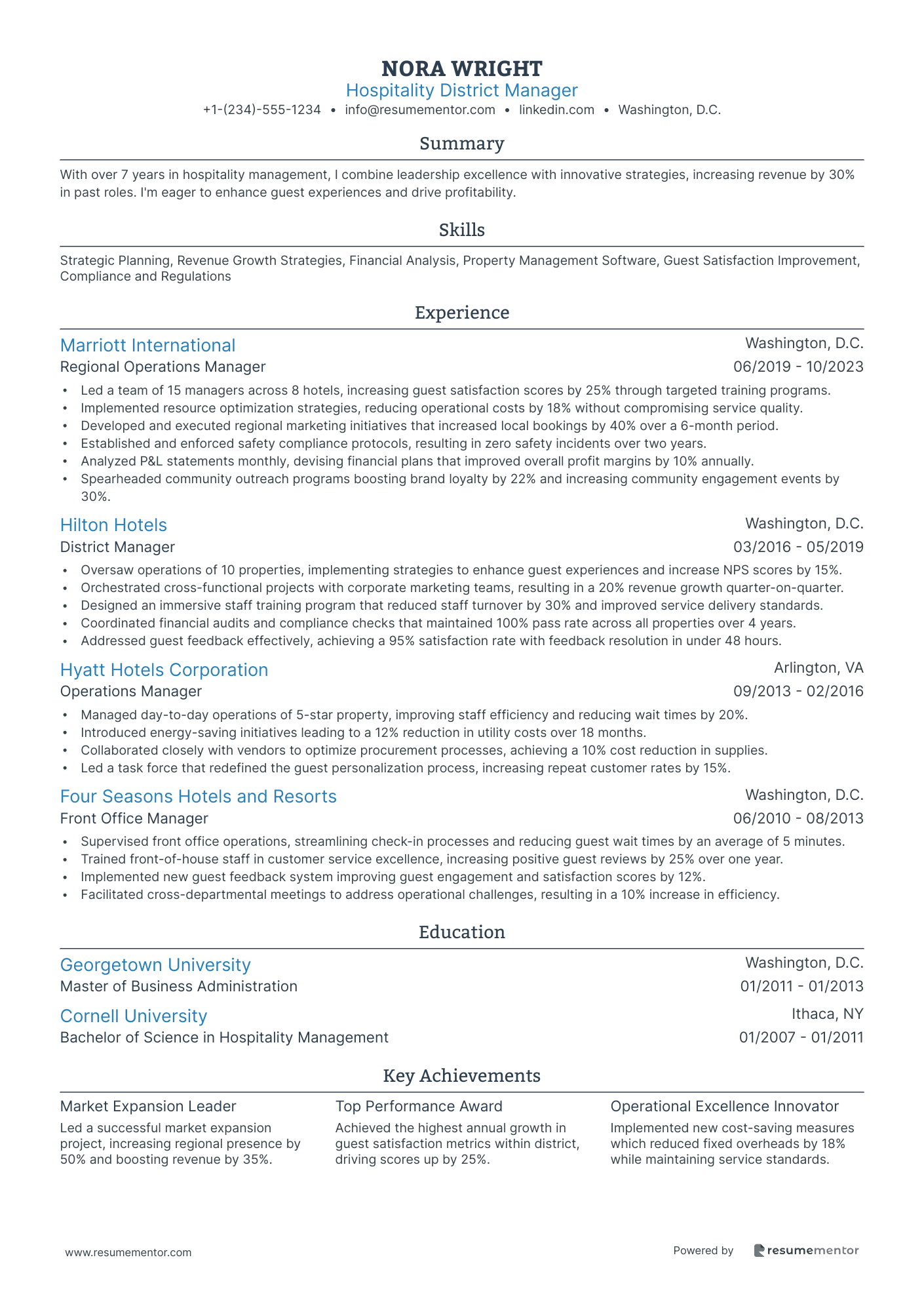 Hospitality District Manager
