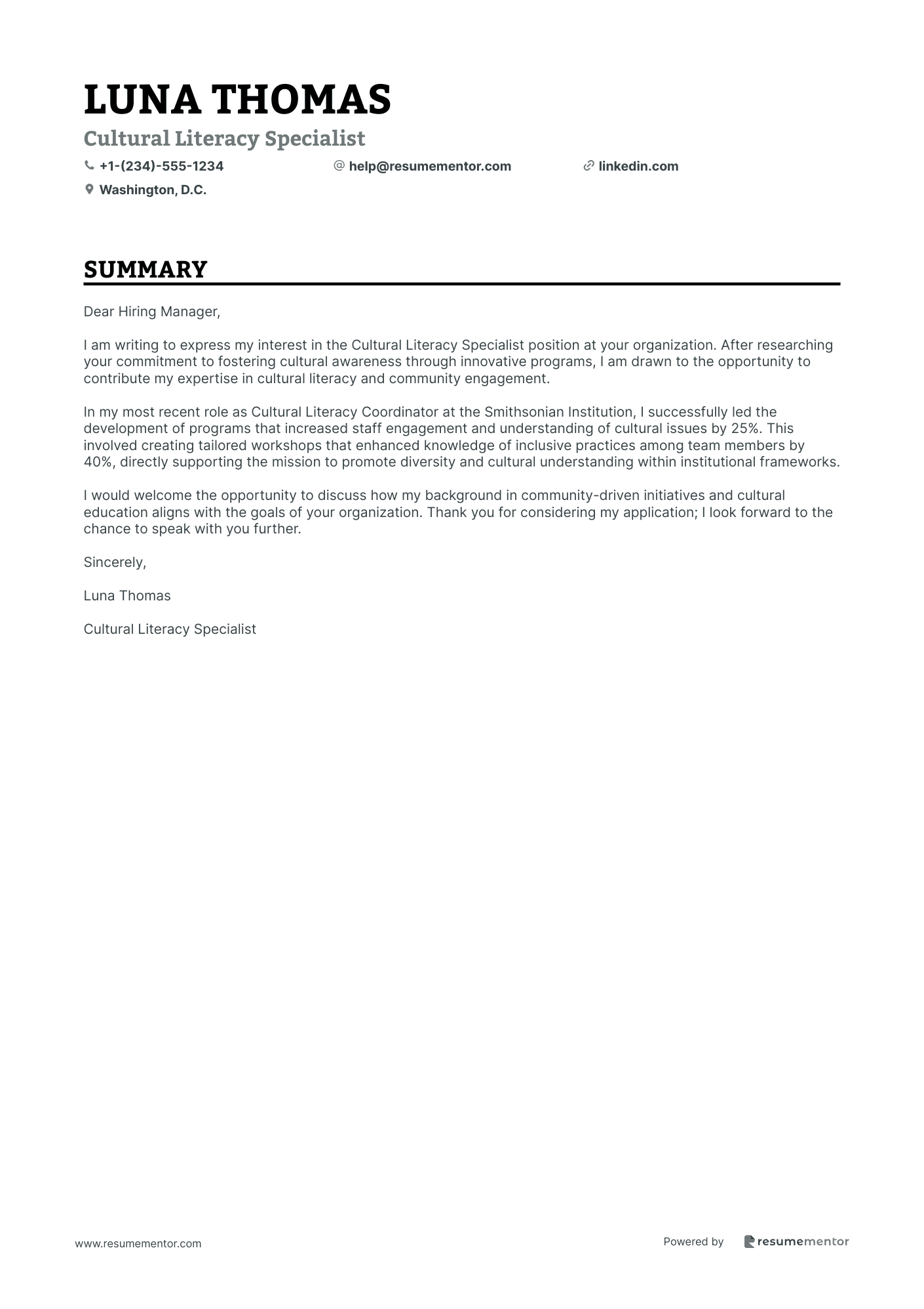Cultural Literacy Specialist