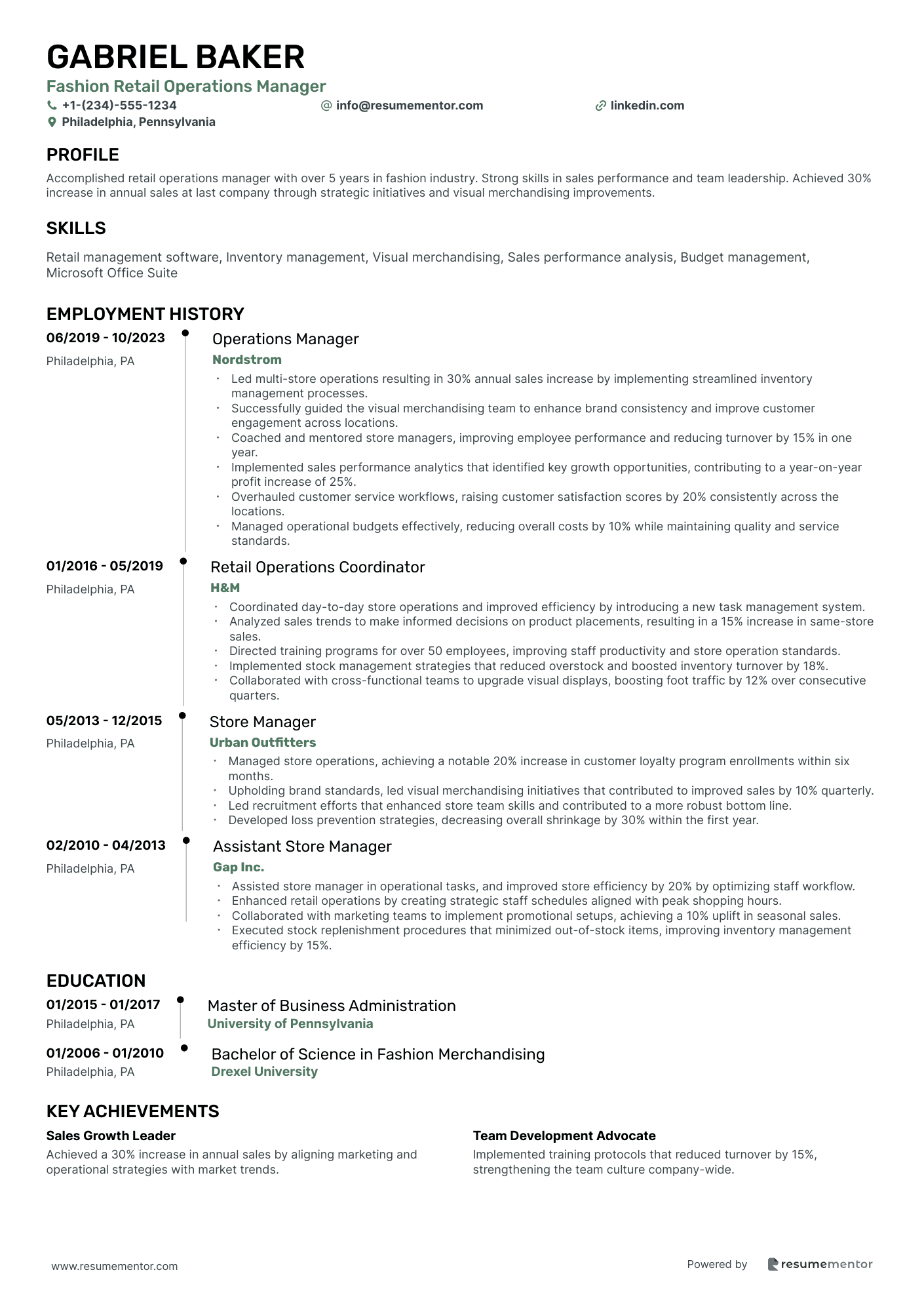 Fashion Retail Operations Manager