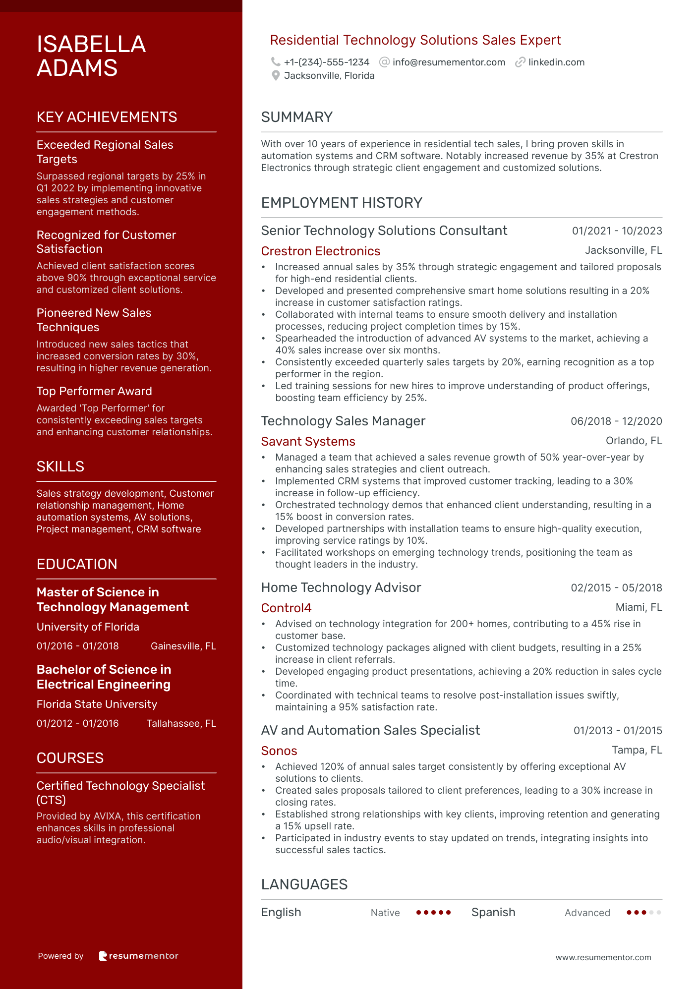 Residential Technology Solutions Sales Expert