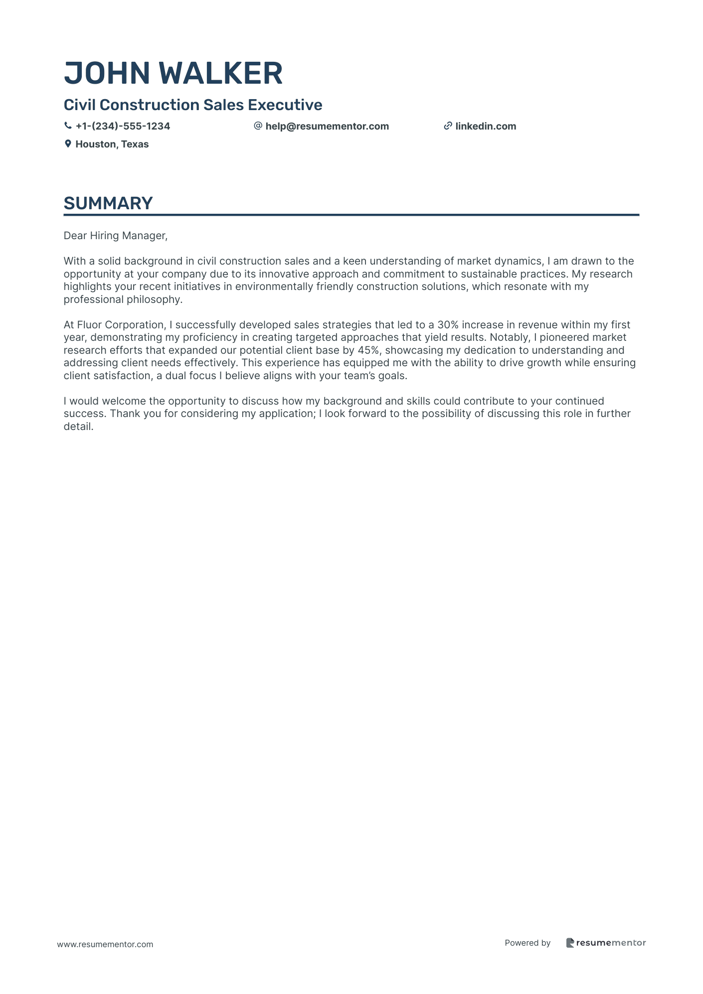 Civil Construction Sales Executive