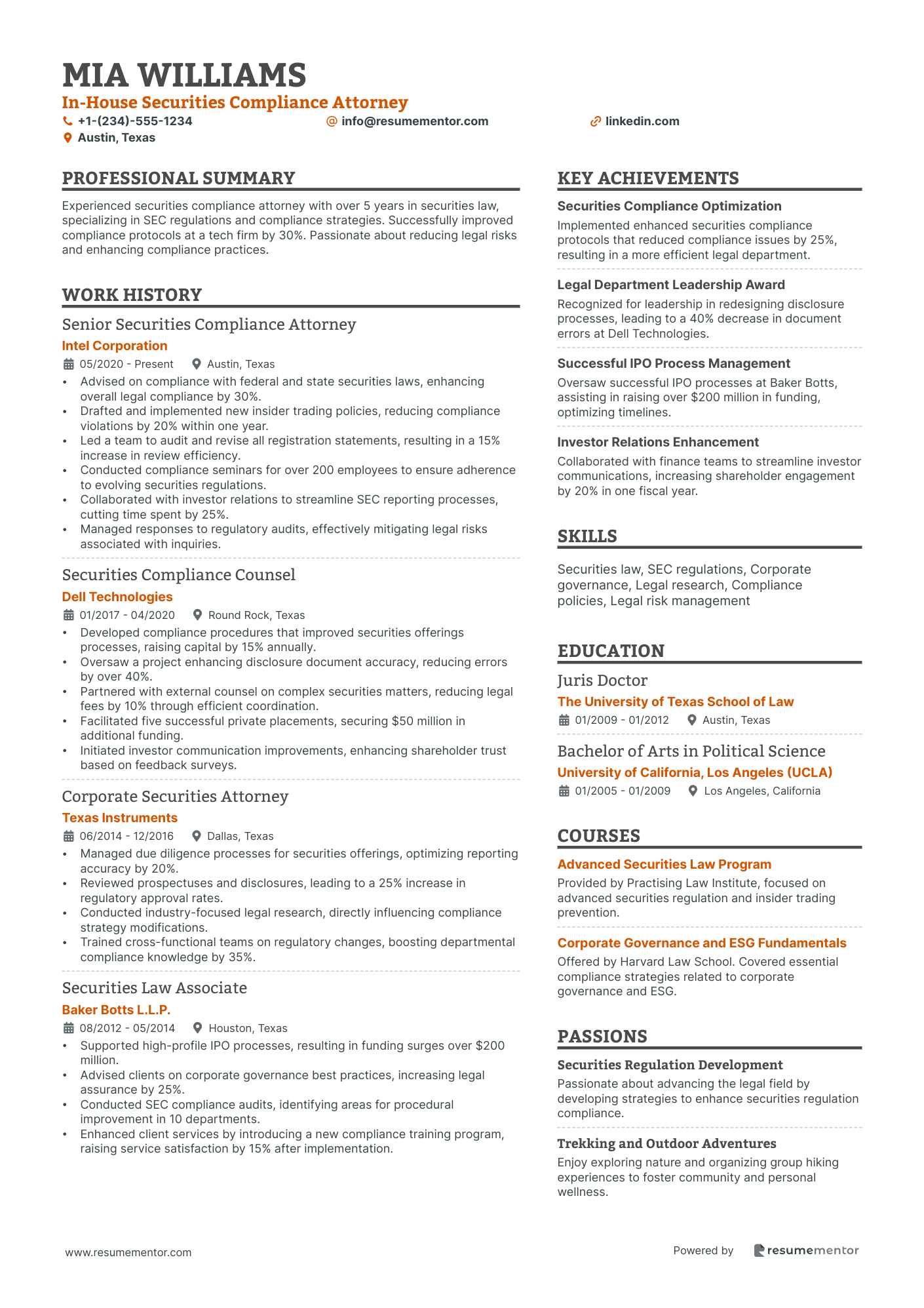In House Securities Compliance Attorney