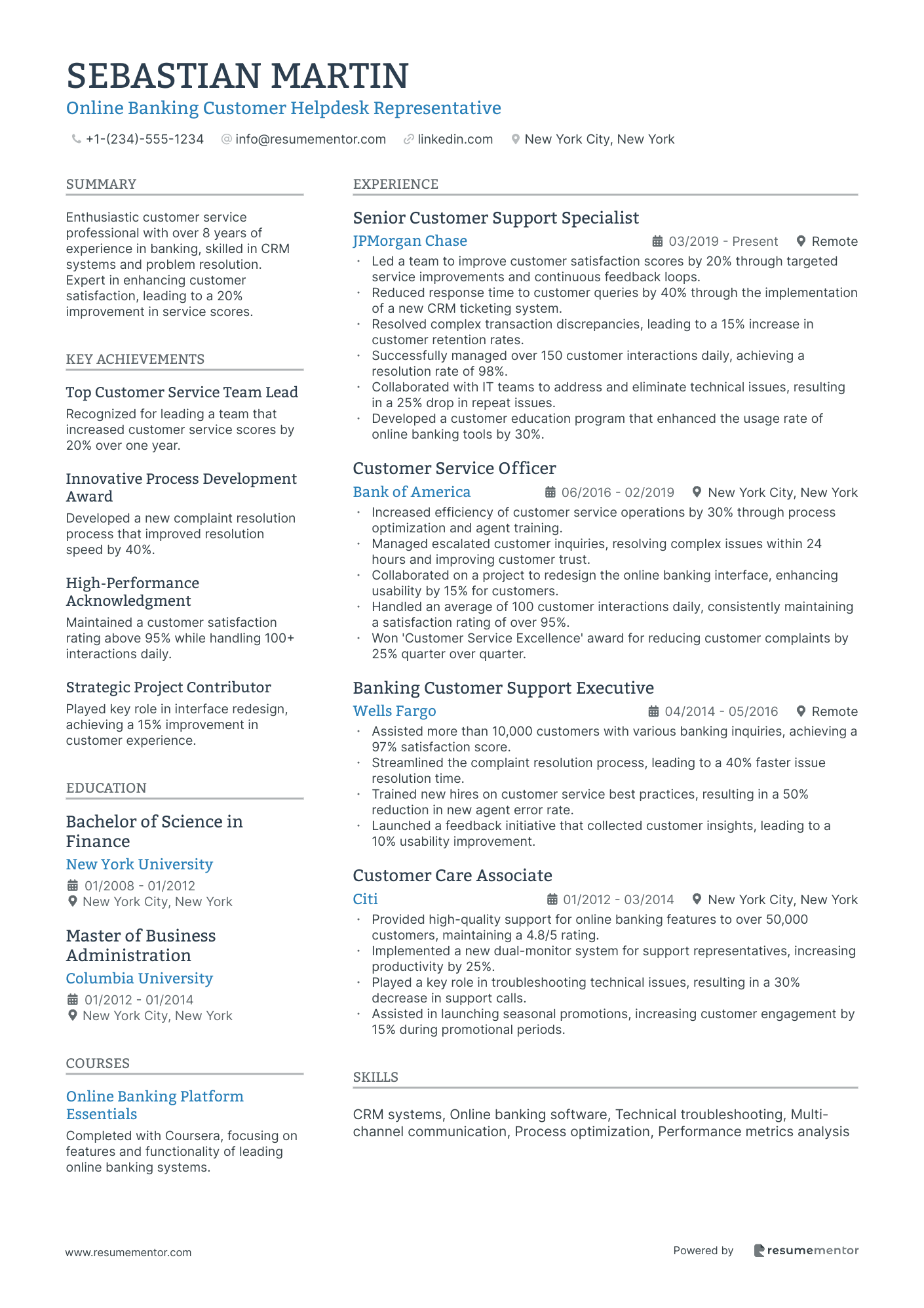 Online Banking Customer Helpdesk Representative
