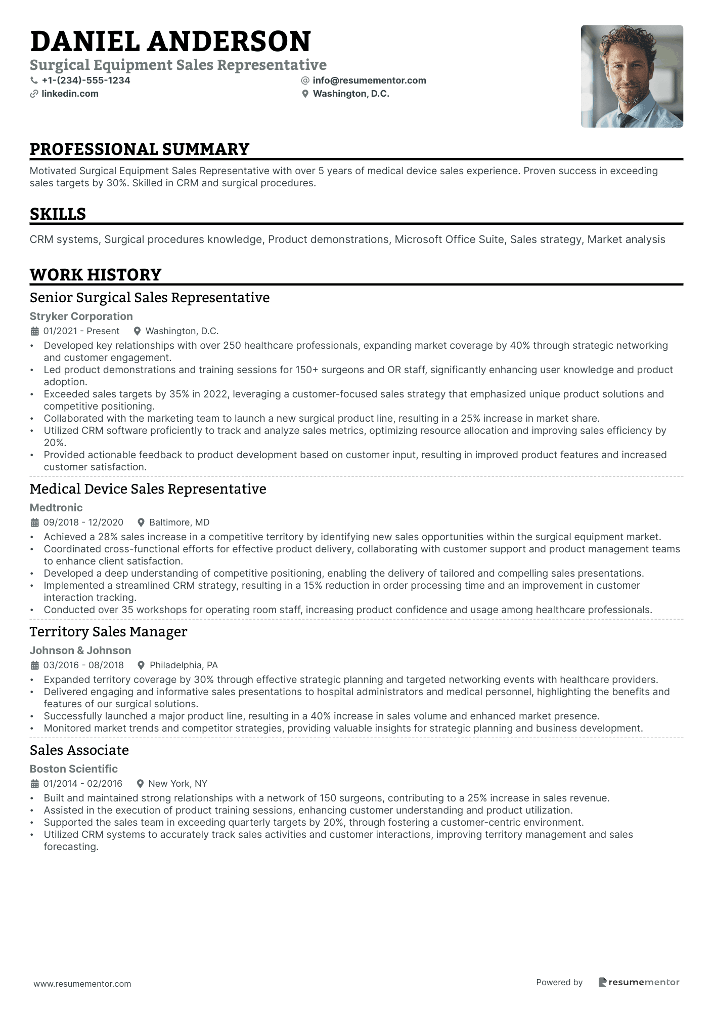 Surgical Equipment Sales Representative