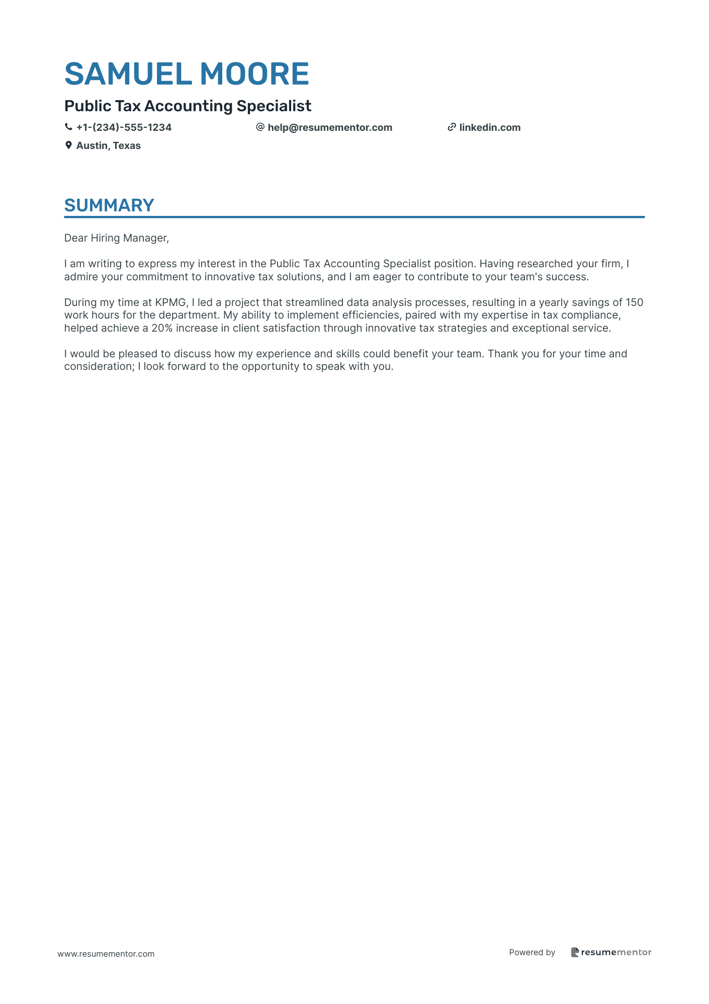Public Tax Accounting Specialist